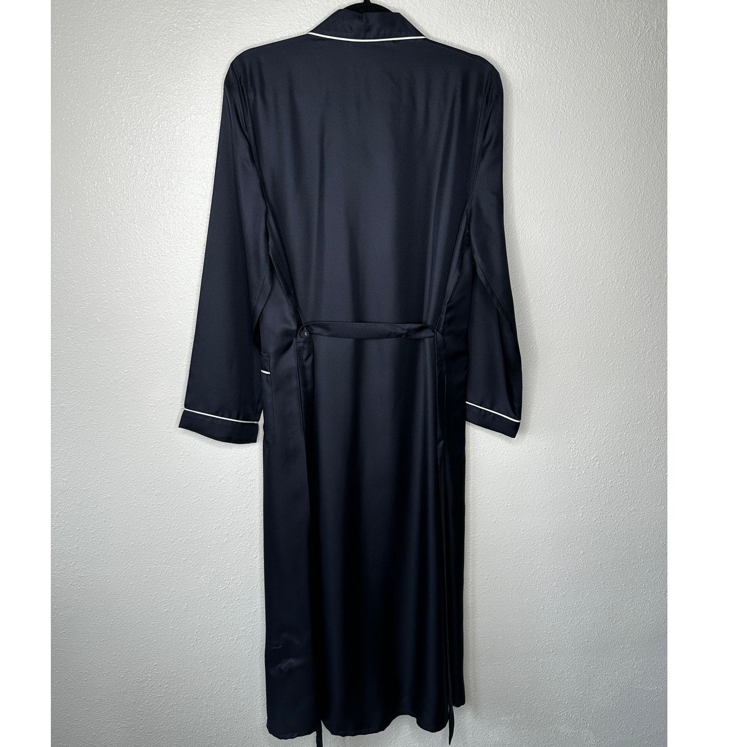 Prada NWT Prada Bleu Black Twill White Trim Belted Robe 44 / M Size ONE SIZE - 8 Thumbnail
