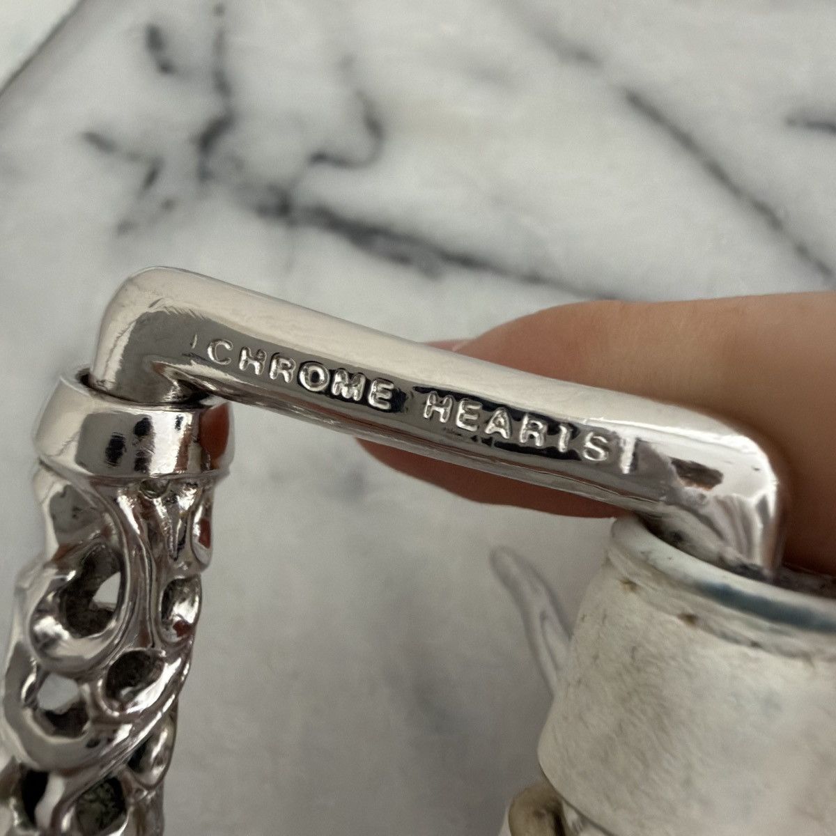 Chrome Hearts Chrome Hearts White Rhodium 3pc Roller Belt Size 36 - 5 Thumbnail