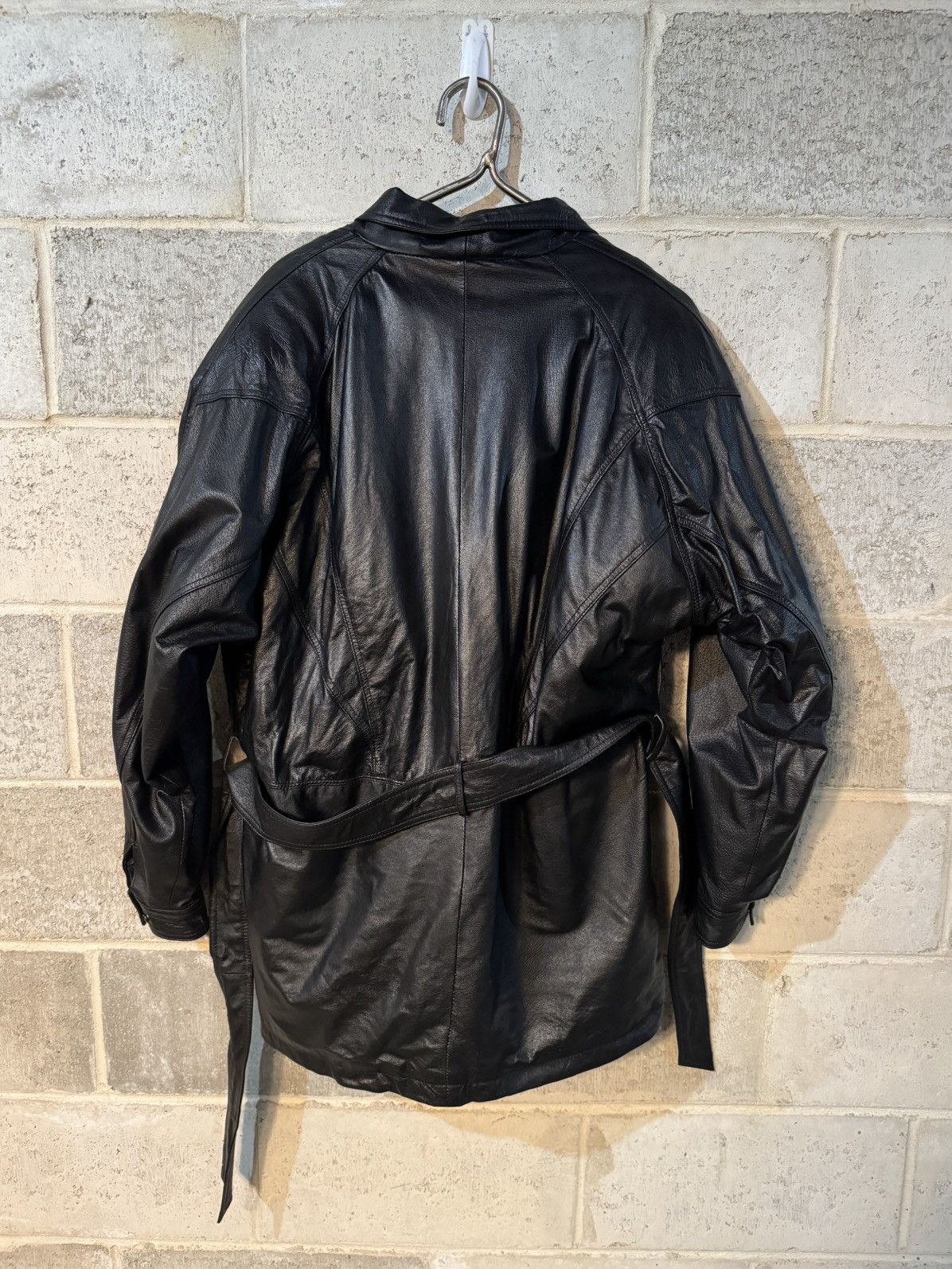 Vintage 1990s Vintage Leather Trench coat Size US L / EU 52-54 / 3 - 7 Thumbnail