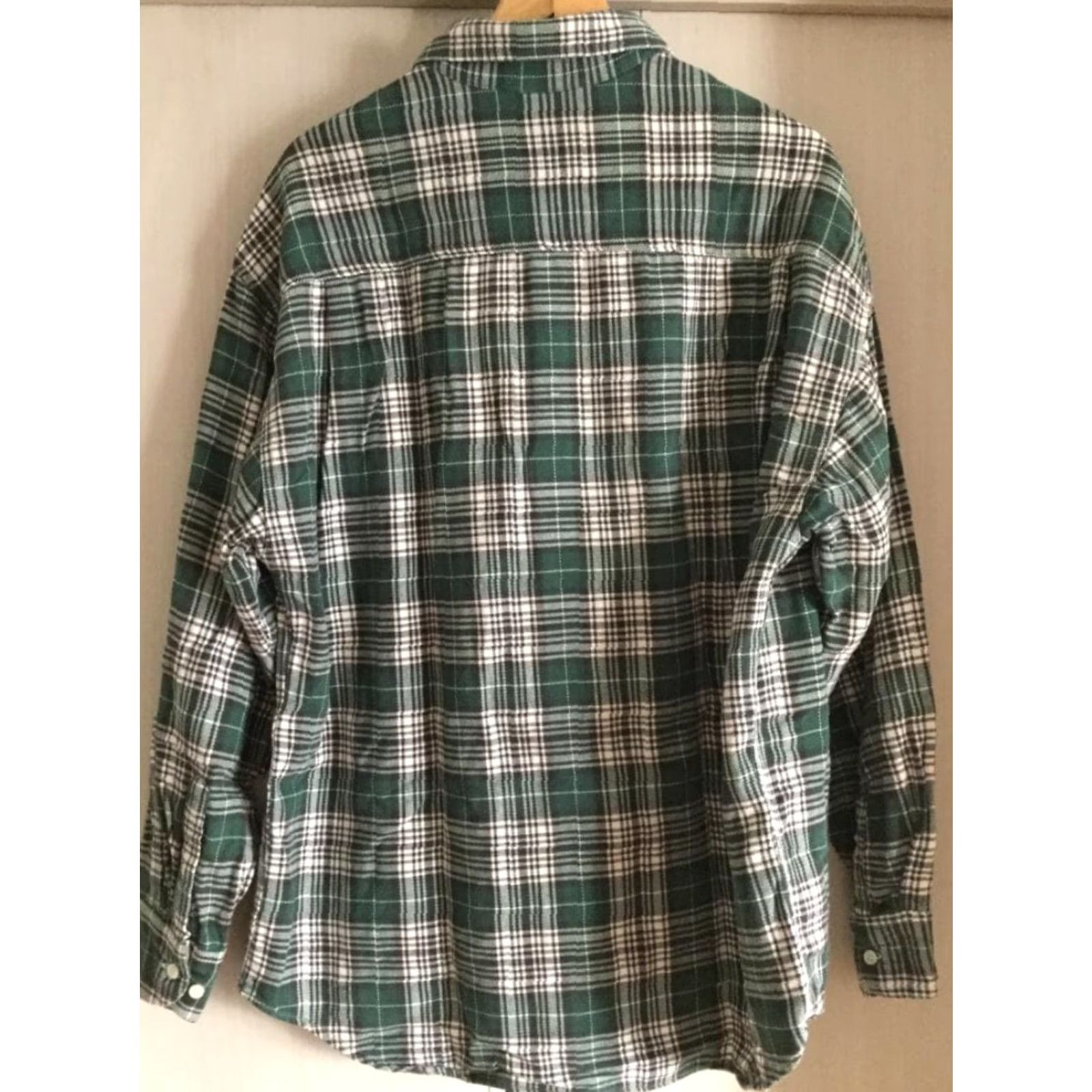 Gap Vintage GAP Light Flannel Check Shirt Men's XL - 90s Casual Cotton Long Sleeve Shirt, Green/White Size US XL / EU 56 / 4 - 3 Thumbnail
