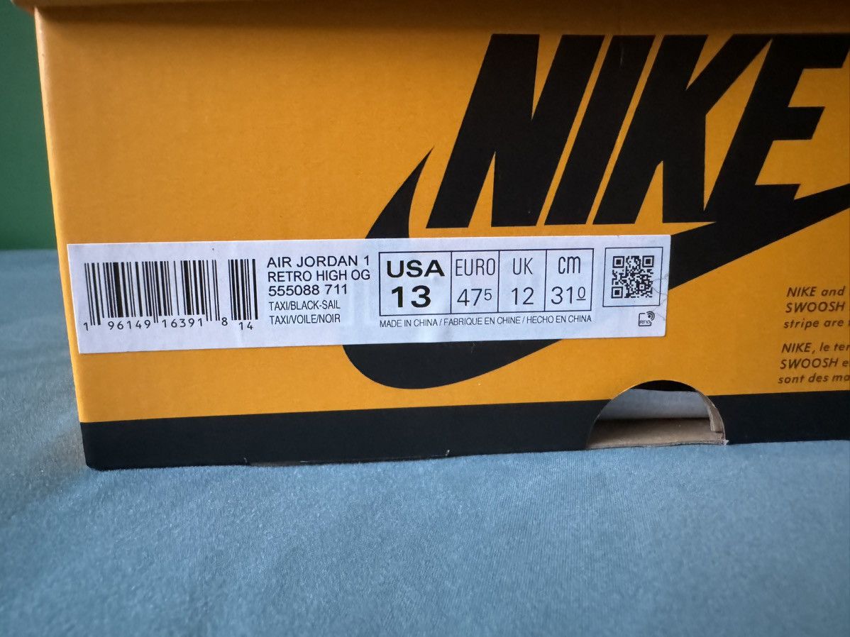 Jordan Brand Nike Air Jordan 1 High Taxi 2022 Size US 13 / EU 46 - 7 Thumbnail