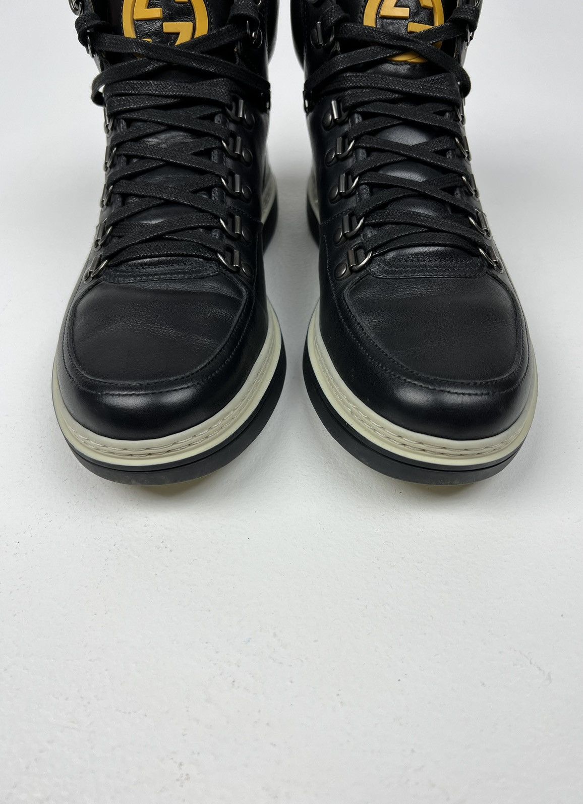 Gucci GUCCI Boots Leather Shoes GG Interlocking Logo Black Men’s Size US 6.5 / EU 39-40 - 5 Thumbnail