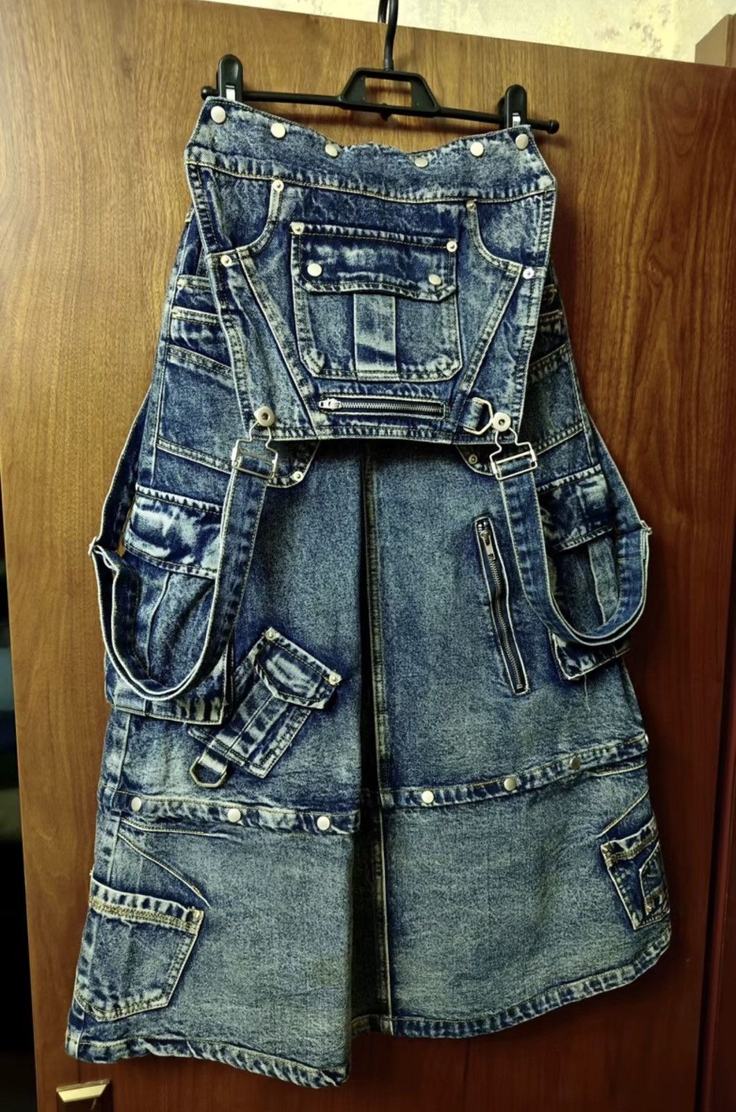 Other PERSONSOUL MAXI DENIM DUNGAREES SKIRT Size 26" / US 2 / IT 38 - 1 Thumbnail