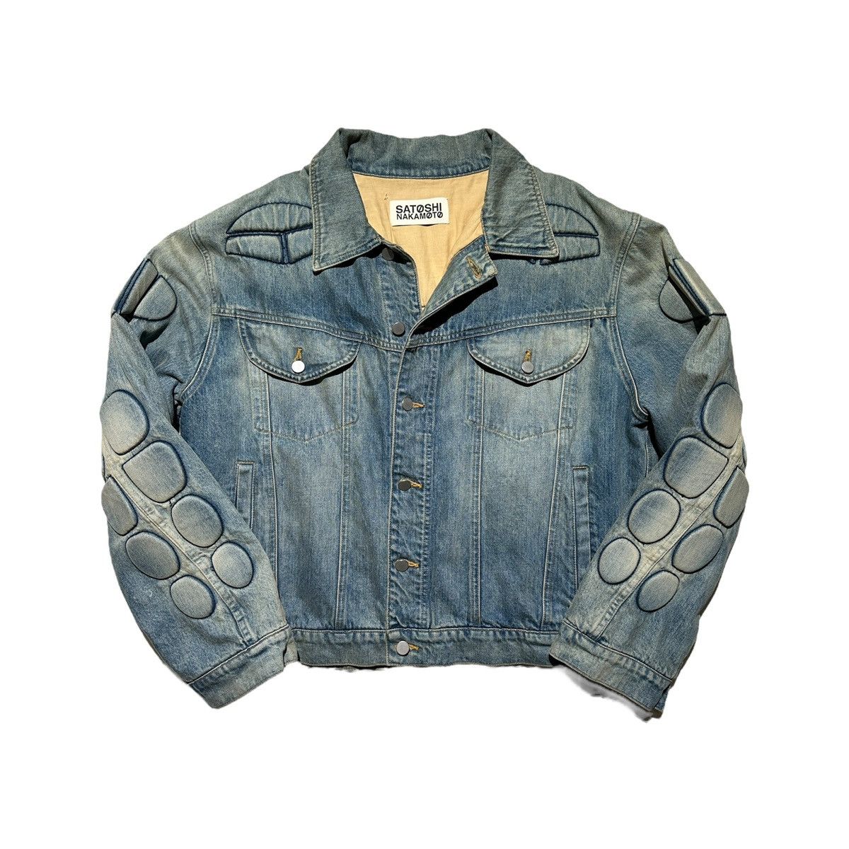 Satoshi Nakamoto padded moto trucker denim jacket Size US XXL / EU 58 / 5 - 1 Thumbnail
