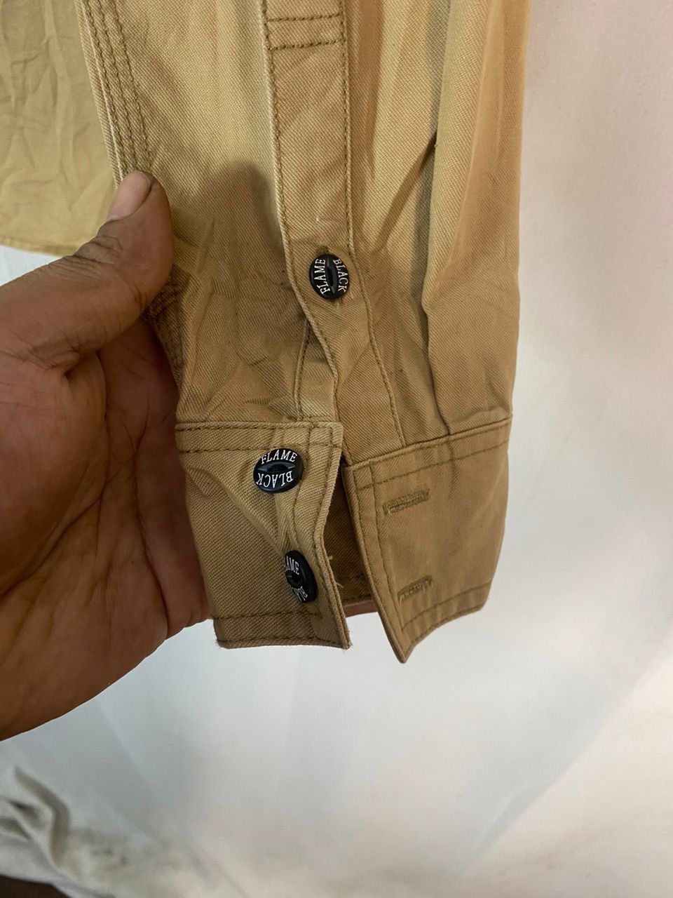 Other Black flame spellout button up shirt Size US S / EU 44-46 / 1 - 7 Thumbnail