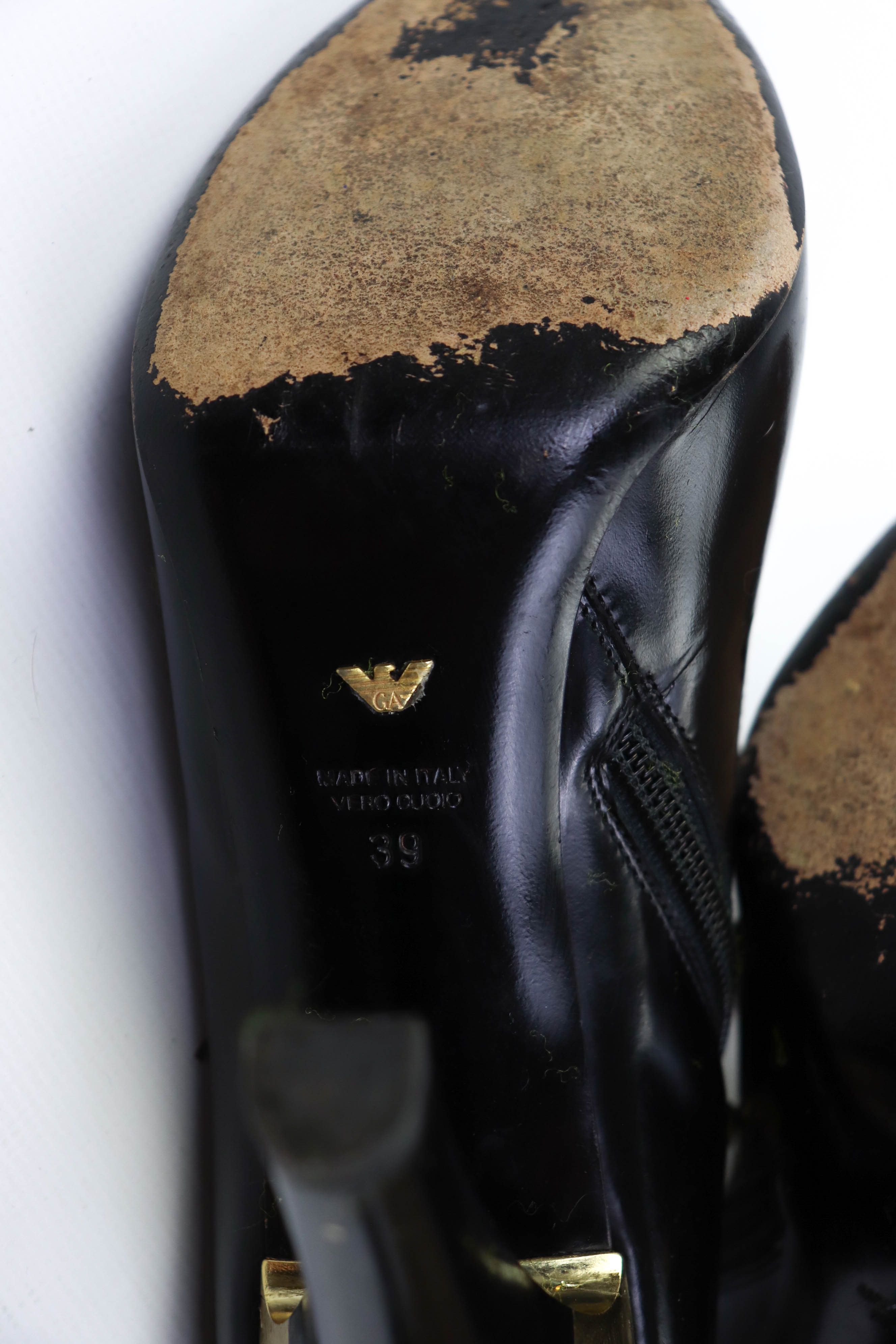 Armani Giorgio Armani Black Leather Mary Jane Pump Shoes Size US 9 / IT 39 - 14 Thumbnail