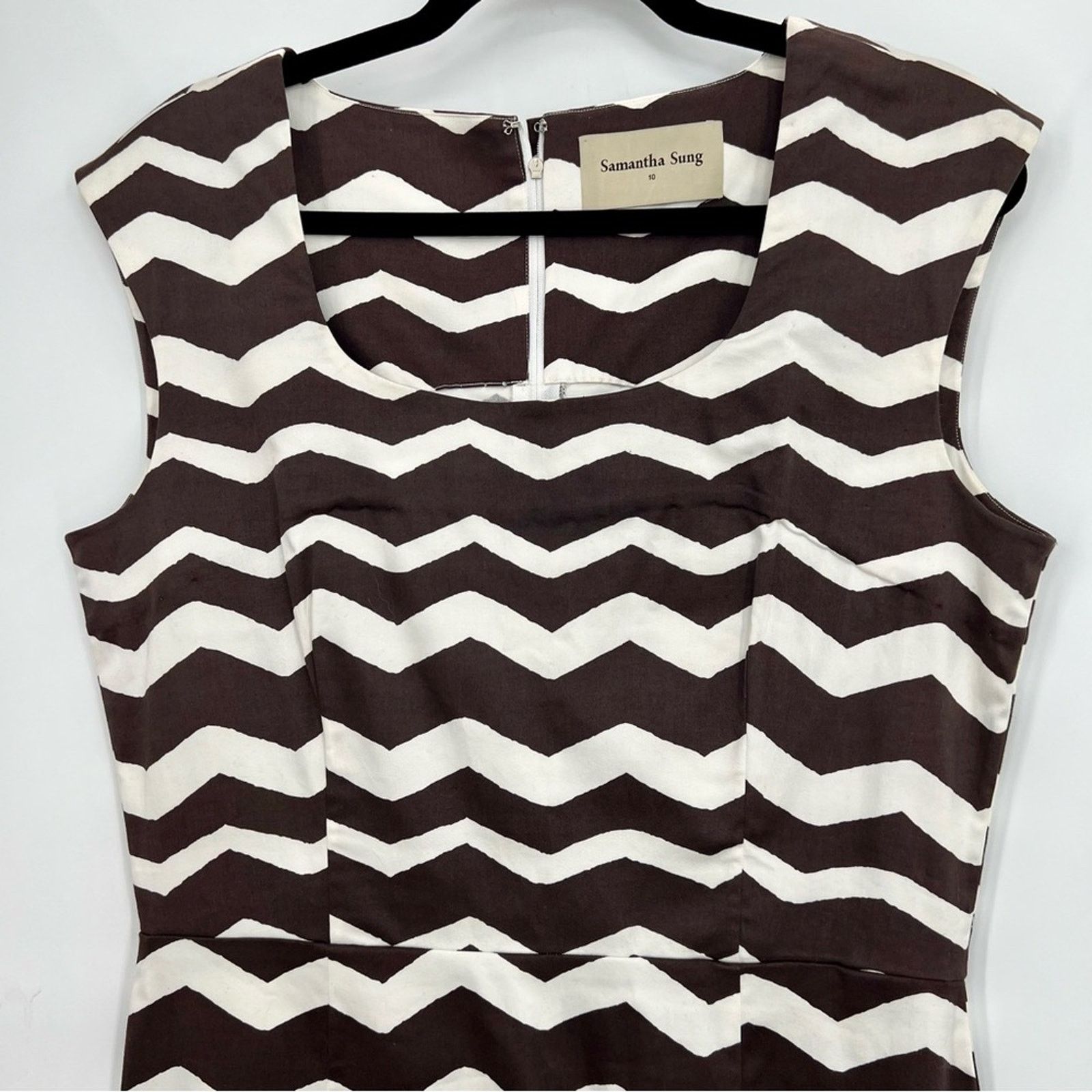 Samantha Sung Samantha Sung Bodycon Zig Zag Sheath Sleeveless Dress 10 Size L / US 10 / IT 46 - 2 Thumbnail