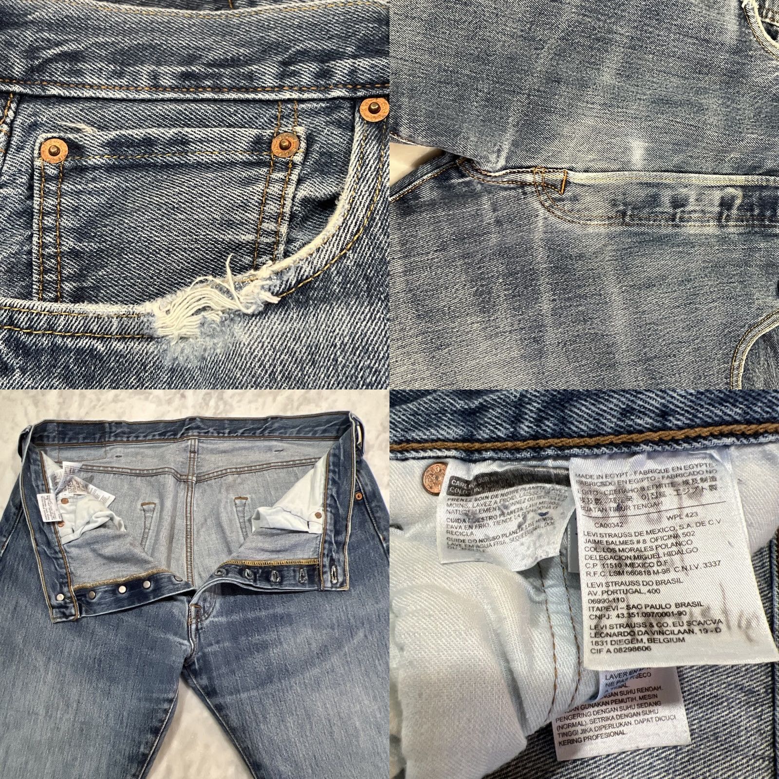Levi's Levi’s 501 Jeans Men’s 38x30 Button Fly Blue Thrashed 90s USA Size US 38 / EU 54 - 9 Thumbnail