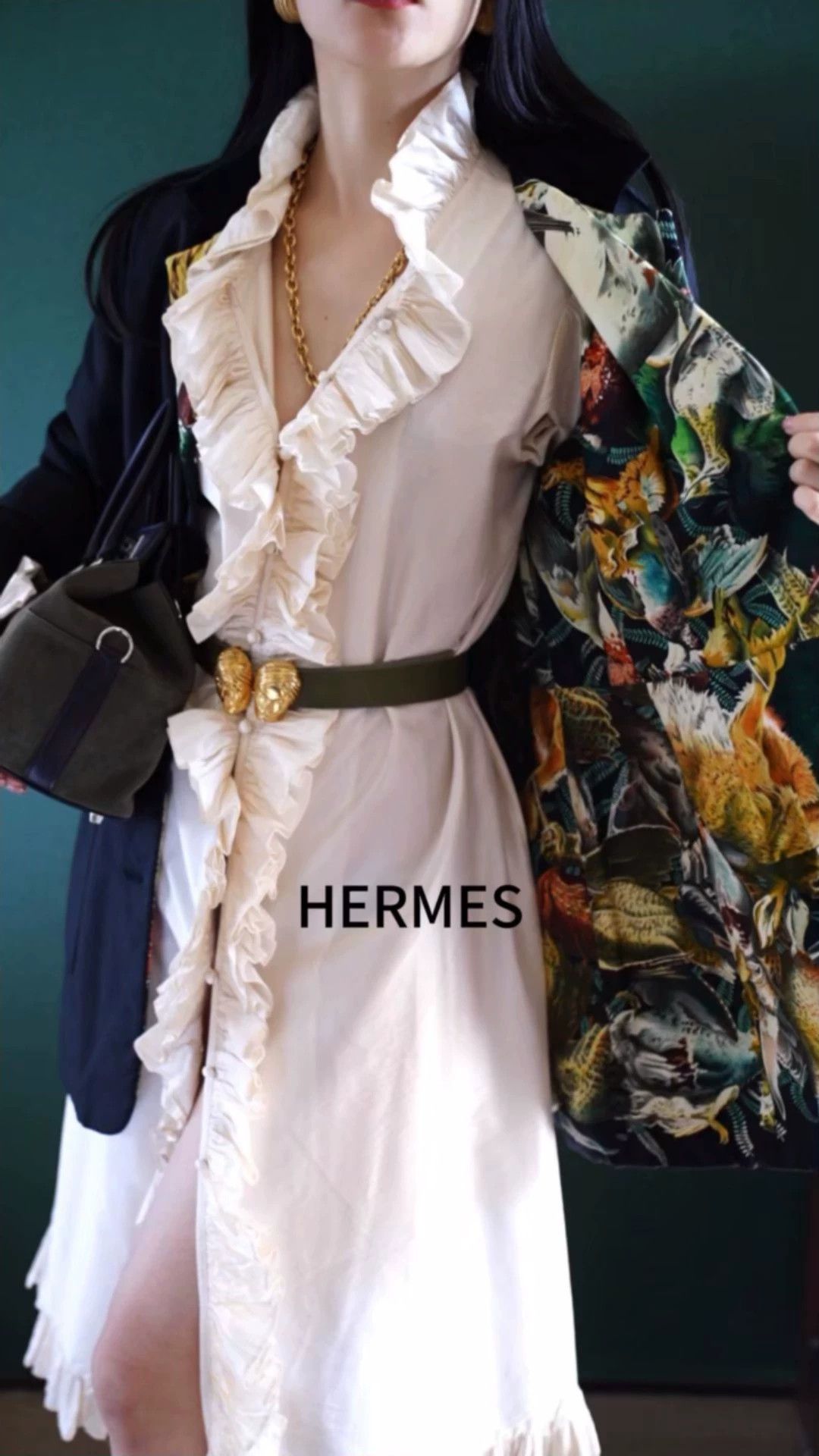 Hermes Hermes GIBIERS Silk-Printed Double-Faced Cotton Jacket Size L / US 10 / IT 46 - 1 Thumbnail
