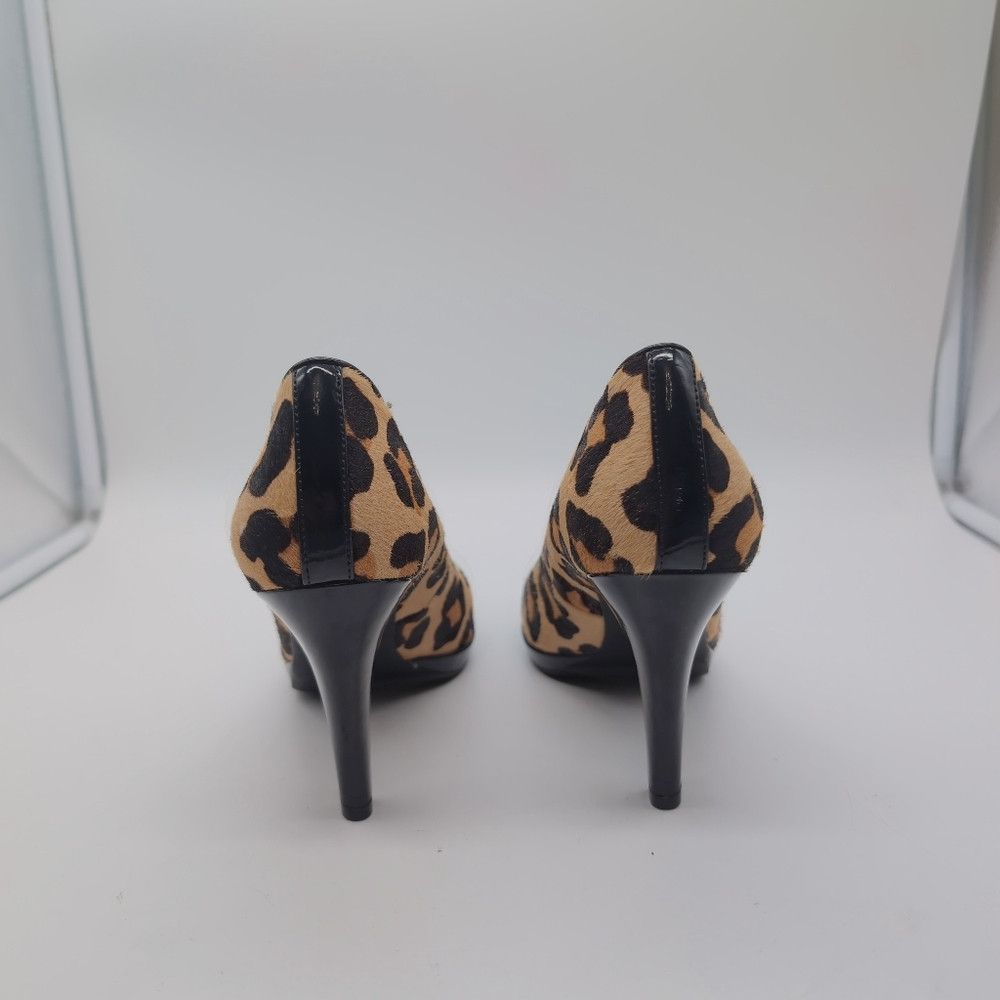 Anne Klein Anne Klein Lolana Leather Fur Leopard Print Heels Sz 8.5 Size US 8.5 / IT 38.5 - 5 Thumbnail