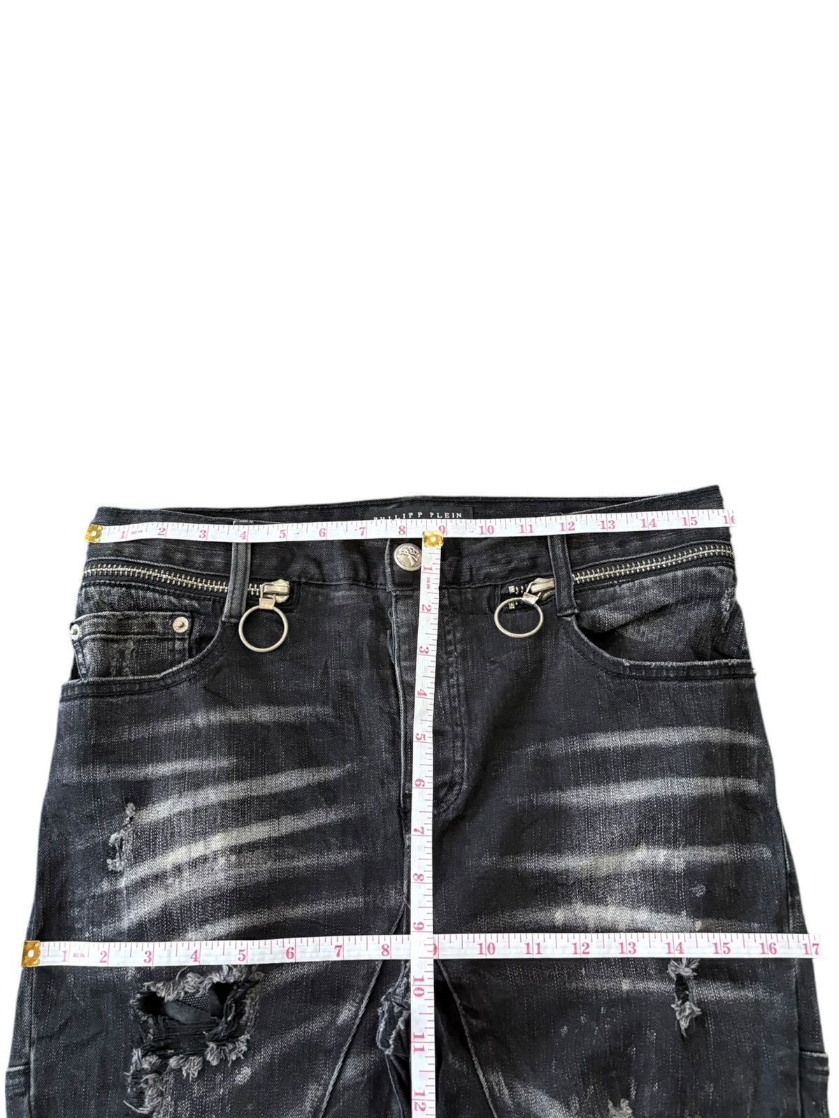 Philipp Plein RARE Philipp Plein Illegal Fight Club Punk Distressed Jeans Size US 32 / EU 48 - 6 Thumbnail