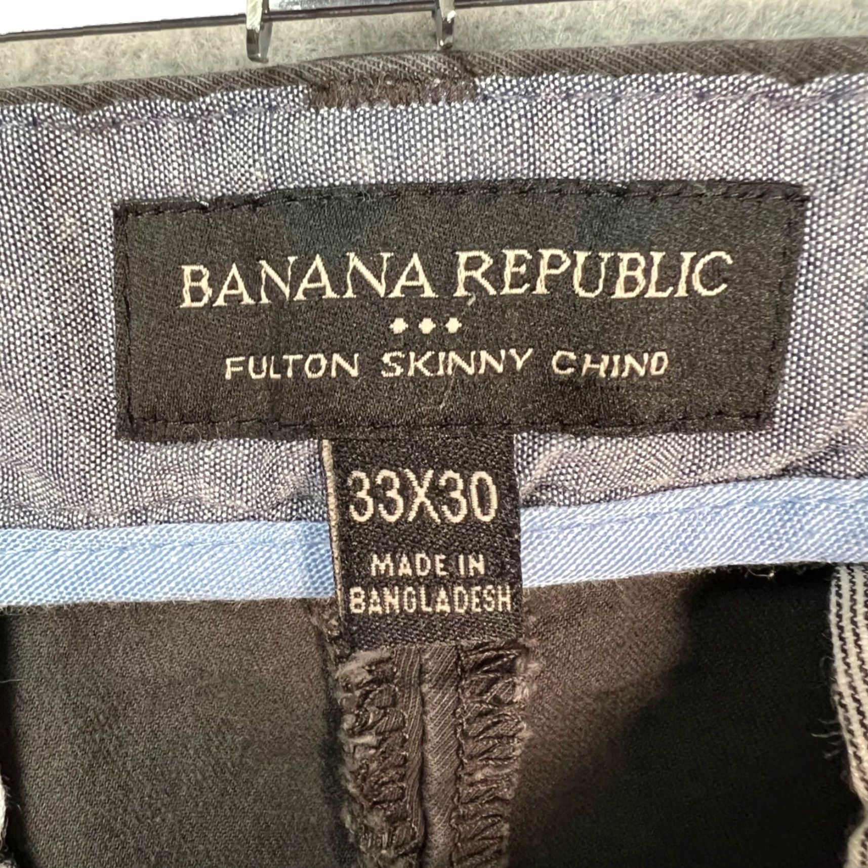 Banana Republic VINTAGE Banana Republic Mens 33 x 26 Fulton Skinny Chino Pants Gray Slim Fit Cotton Shirt? Size US 33 - 3 Thumbnail