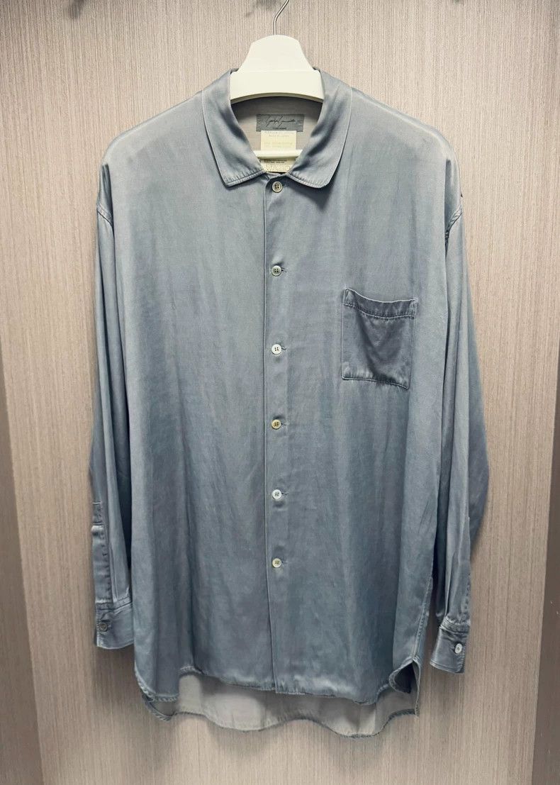 Yohji Yamamoto Yohji Yamamoto size os 87ss glacier blue silk shirt 2502-N Size US M / EU 48-50 / 2 - 1 Thumbnail