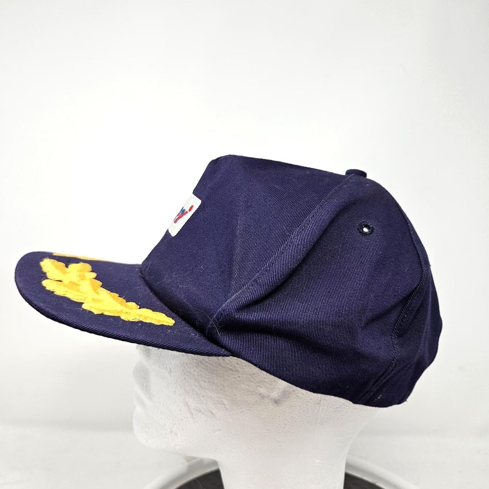 Vintage BMI Airline Hat Cap Strap Back Pilot Captain Oak Leaf Embroidered Patch Mens Size ONE SIZE - 5 Thumbnail