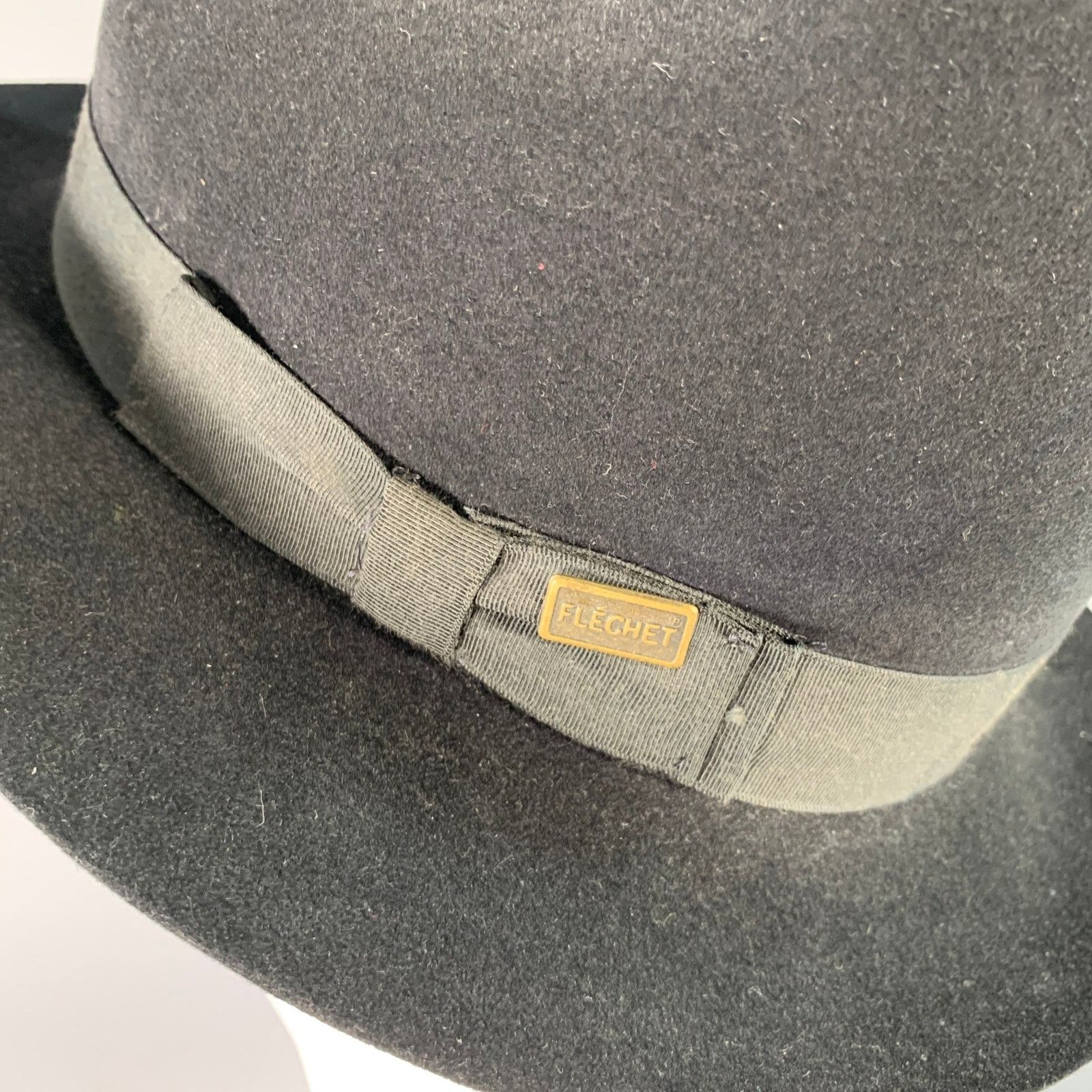 Other CHAPEAU FLECHET Vintage Size M Black Felt Fedora Hat Size ONE SIZE - 5 Thumbnail