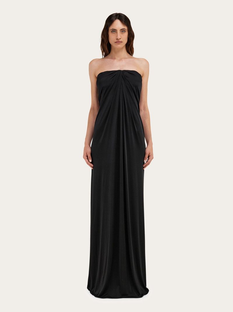 Salvatore Ferragamo o1s1rm0426 Strapless Maxi Dress in Black Size XS / US 0-2 / IT 36-38 - 2 Thumbnail