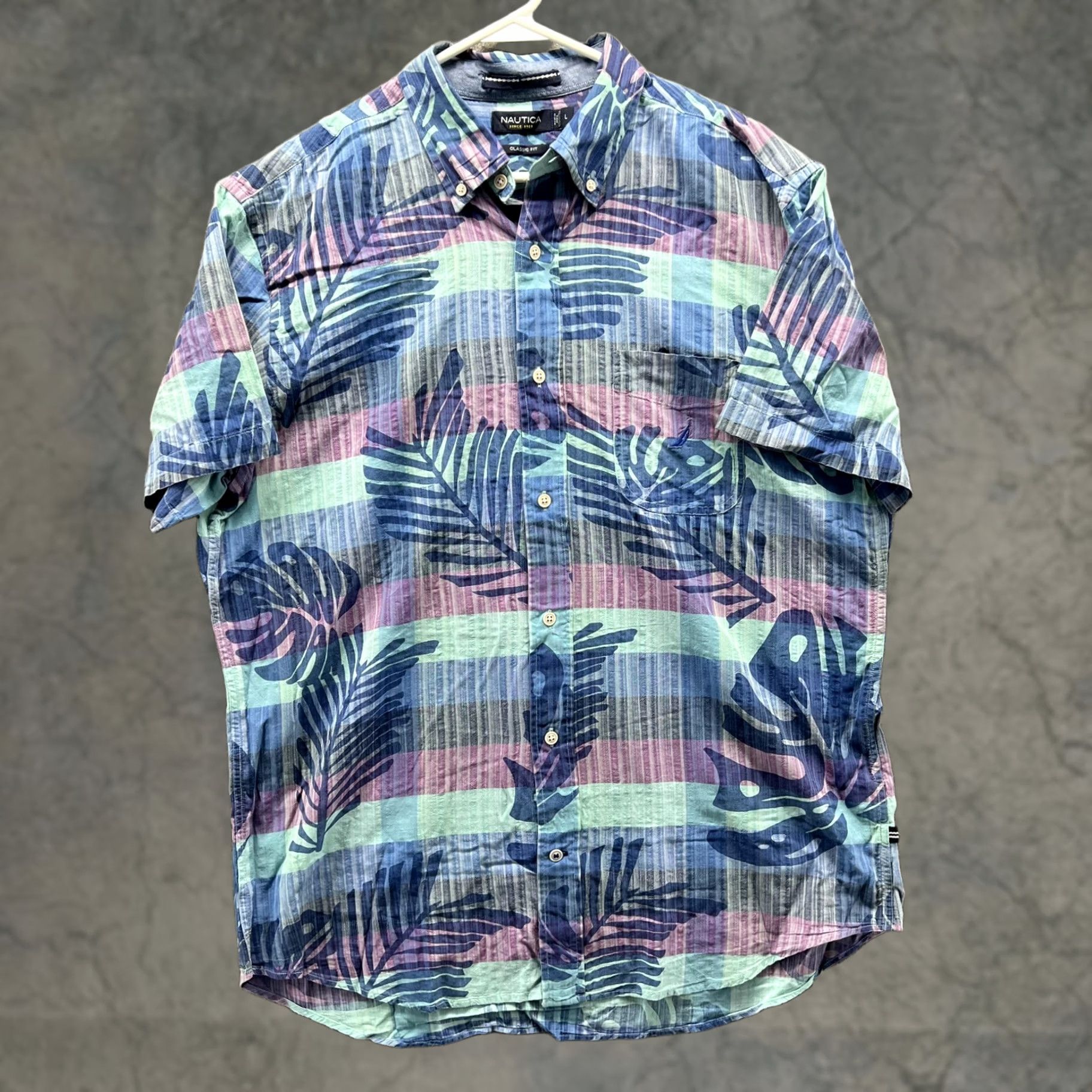 Nautica Nautica Shirt Mens L Multicolor Floral Hawaiian Short Sleeve Button Front Shirt Size US L / EU 52-54 / 3 - 1 Thumbnail