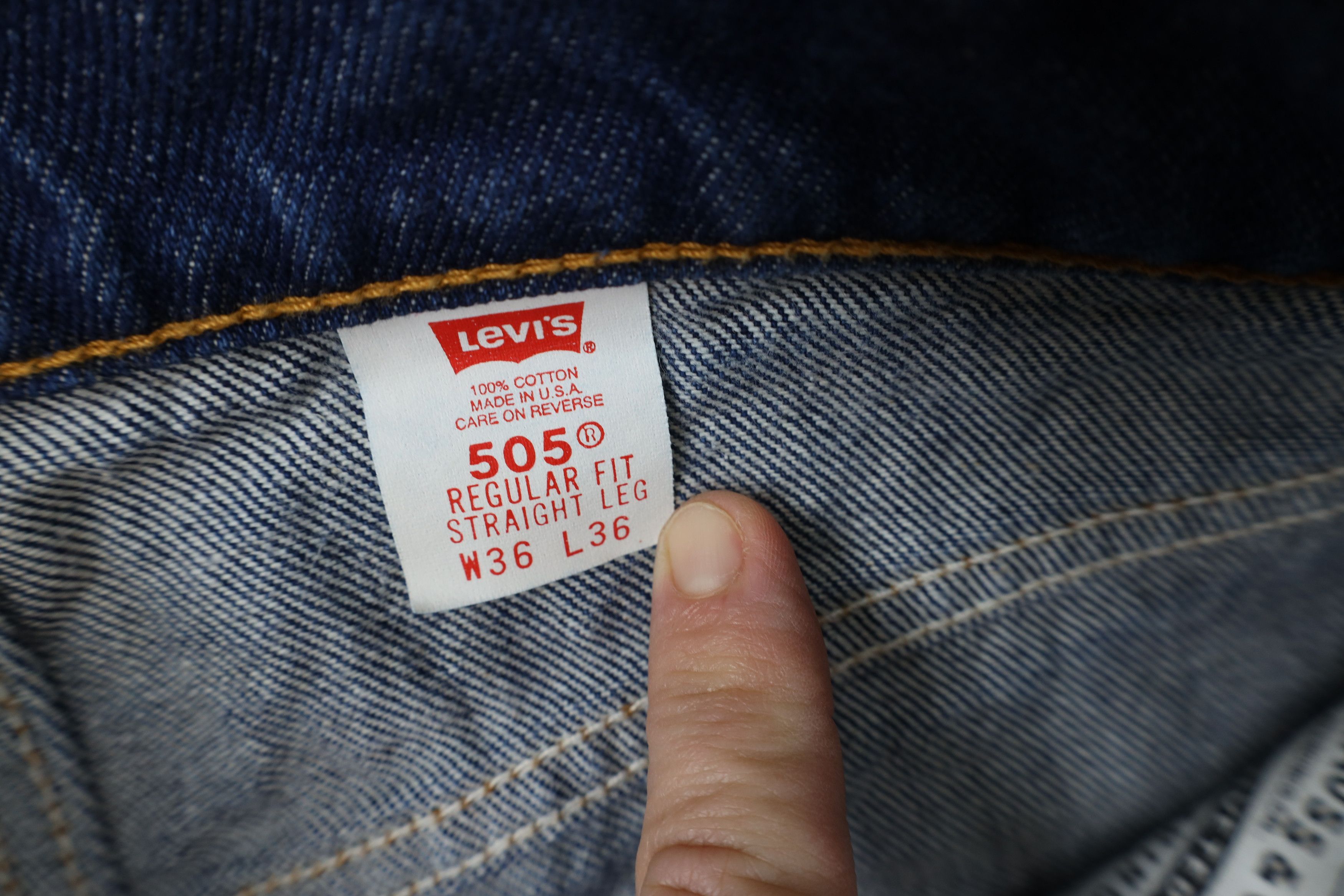 Levi's Vintage 90s Levis 505 Straight Leg Denim Jeans USA Blue Size US 36 / EU 52 - 11 Thumbnail