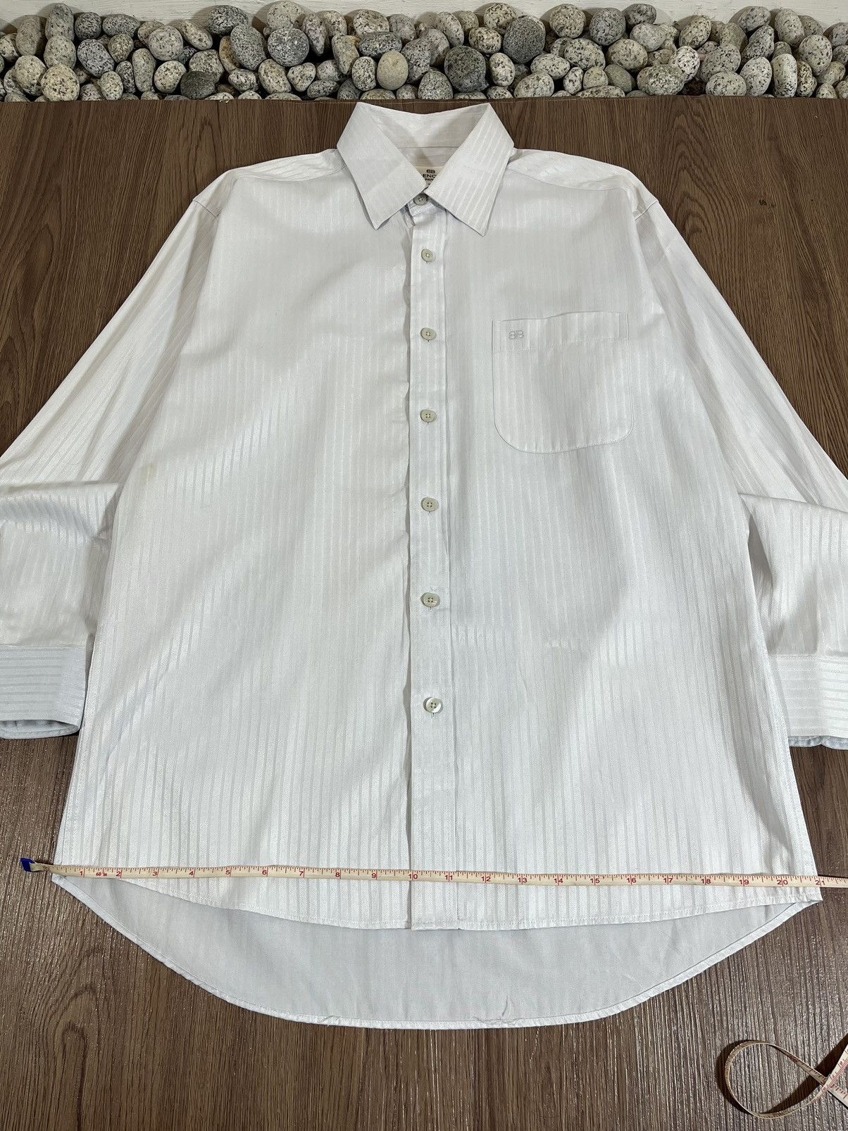 Balenciaga Balenciaga Paris Herringbone Stripe Long Sleeve Dress Shirt Size US M / EU 48-50 / 2 - 11 Thumbnail