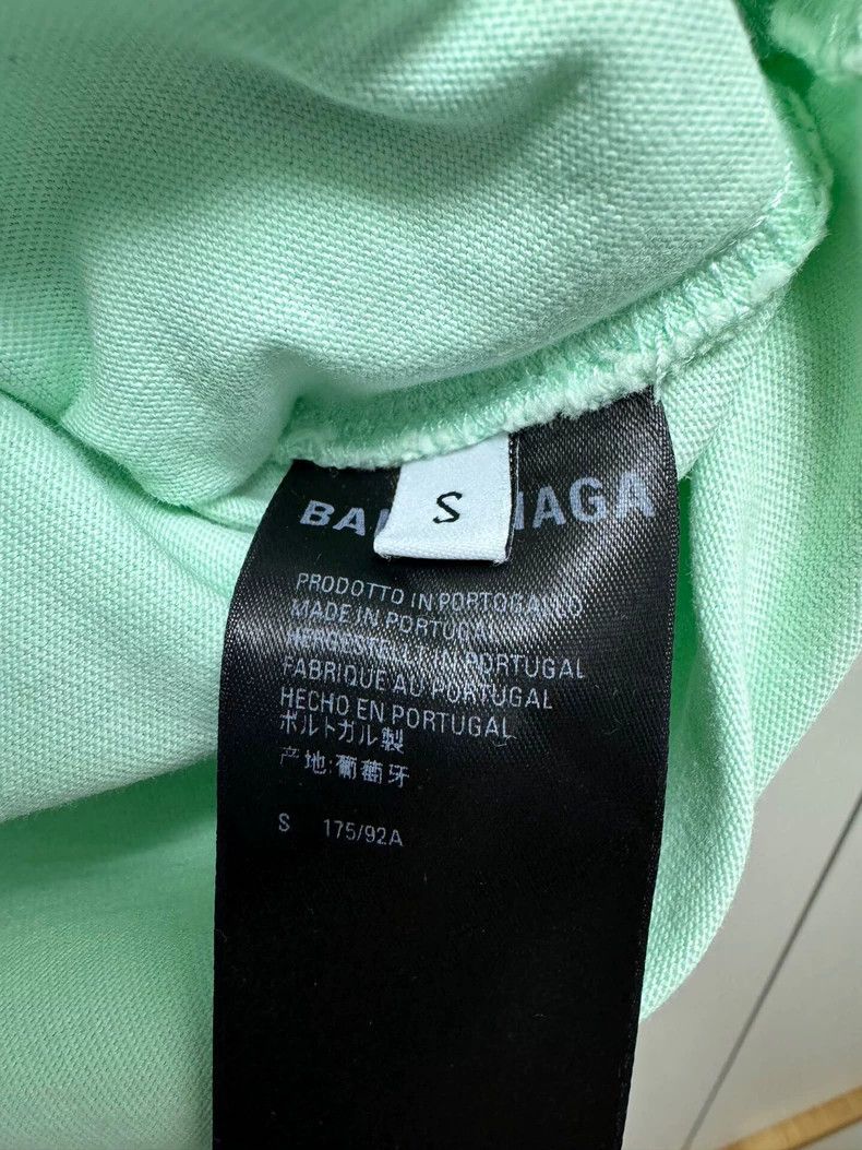 Balenciaga Balenciaga Mint Green Front and Back Embroidered Short Sle Size US S / EU 44-46 / 1 - 4 Thumbnail