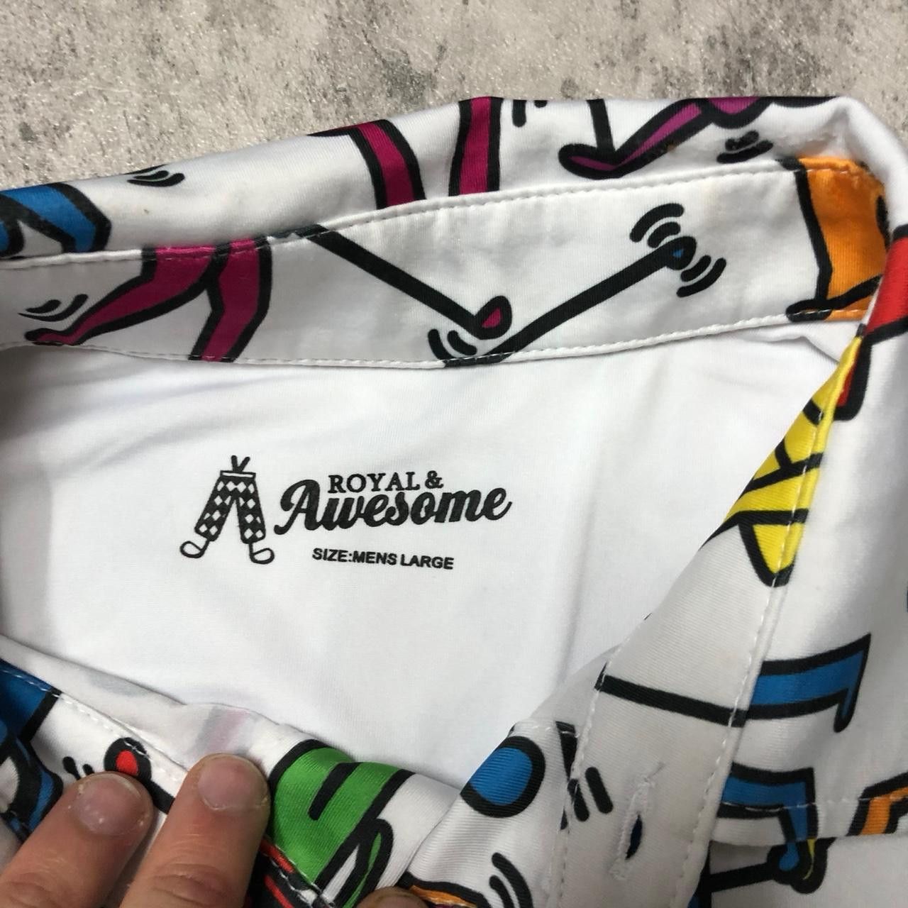 Other White golf shirt with multi-coloured print #golfstyle Size US L / EU 52-54 / 3 - 3 Thumbnail