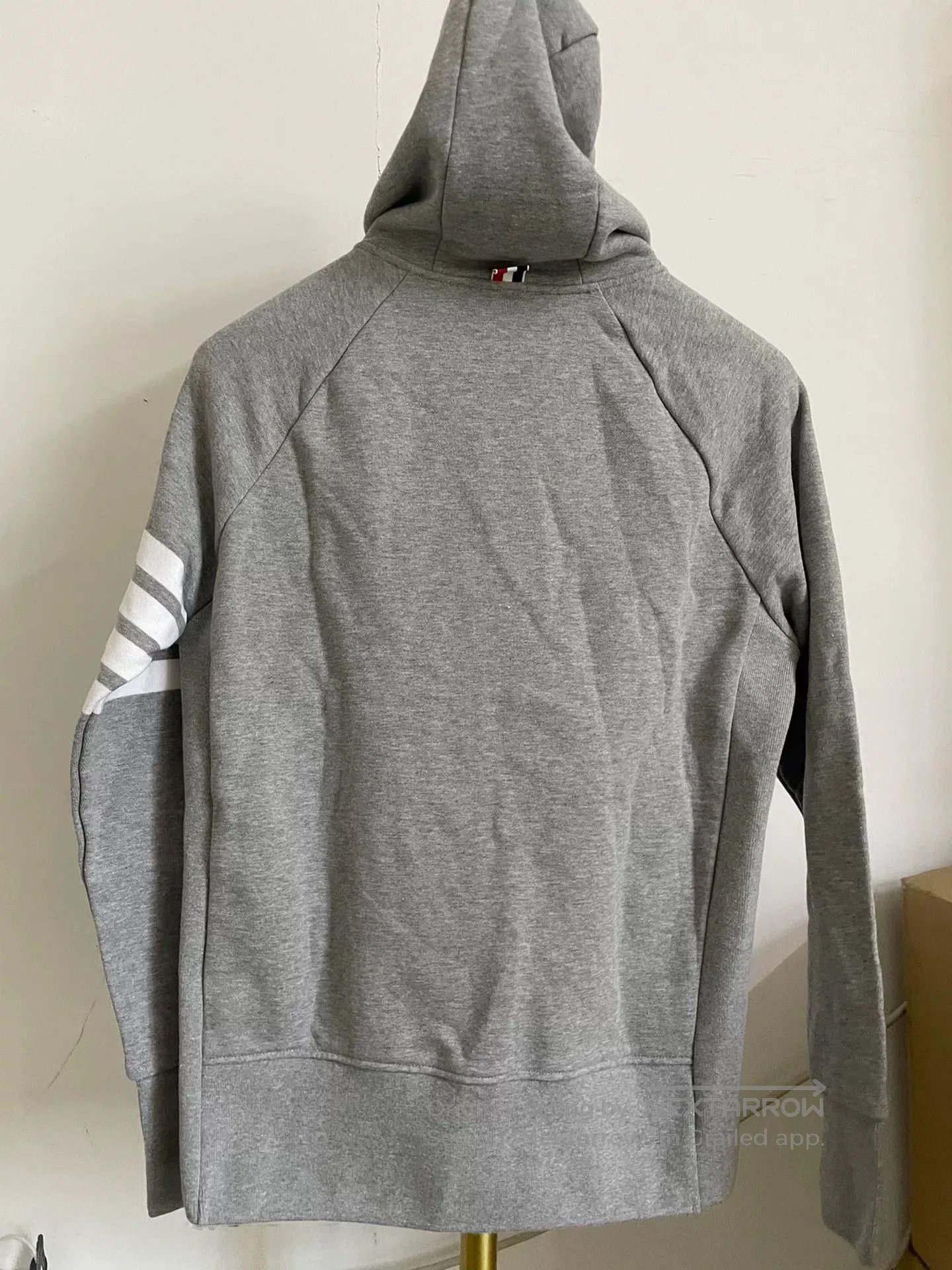 Thom Browne THOM BROWNE Gray 4-Bar Hooded Zip Sweatshirt. Size US L / EU 52-54 / 3 - 9 Thumbnail