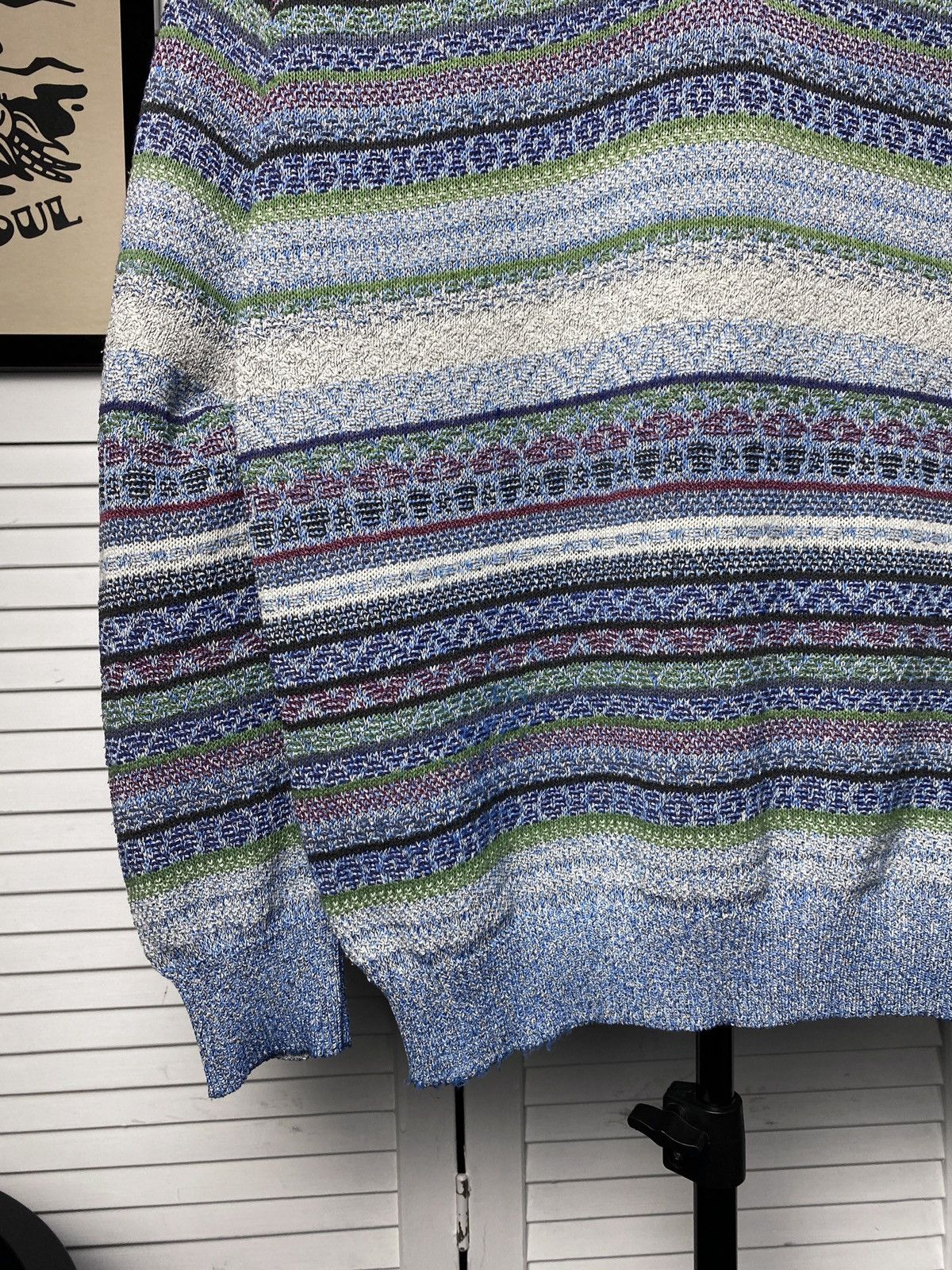 Coogi × Japanese Brand Vintage 80s Coogi Style Striped Knit Polo Neck Sweater Size US M / EU 48-50 / 2 - 4 Thumbnail