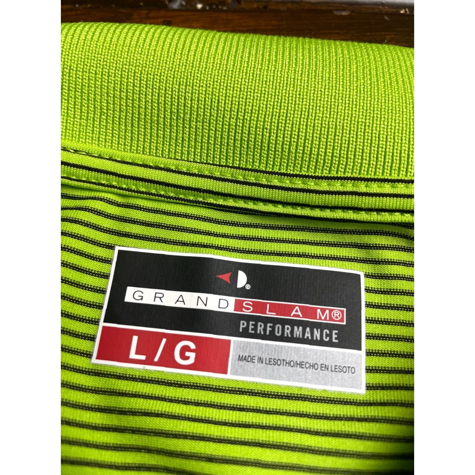Vintage Grand Slam Polo Shirt Men Large Green Black Striped Golf Short Sleeve Shirt Size US L / EU 52-54 / 3 - 6 Thumbnail