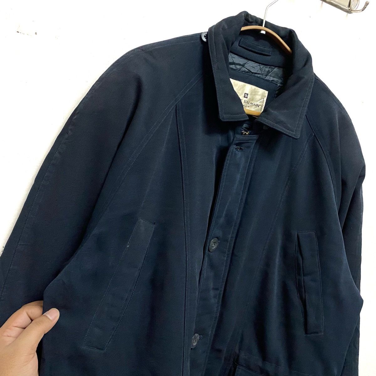 ジャケット・アウター PIERRE BALMAIN PARIS Pierre BALMAIN Golden Line Black Leather Button-Up Jacket L