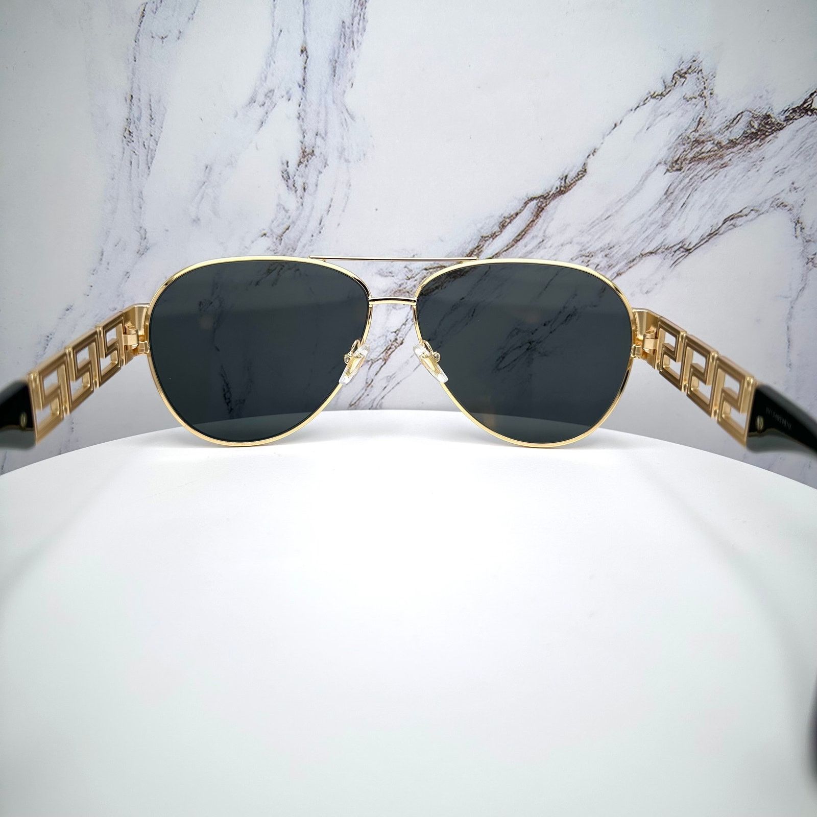 Versace New VERSACE Sunglasses Gold Aviator Pilot Metal Greca Logo Size ONE SIZE - 18 Thumbnail