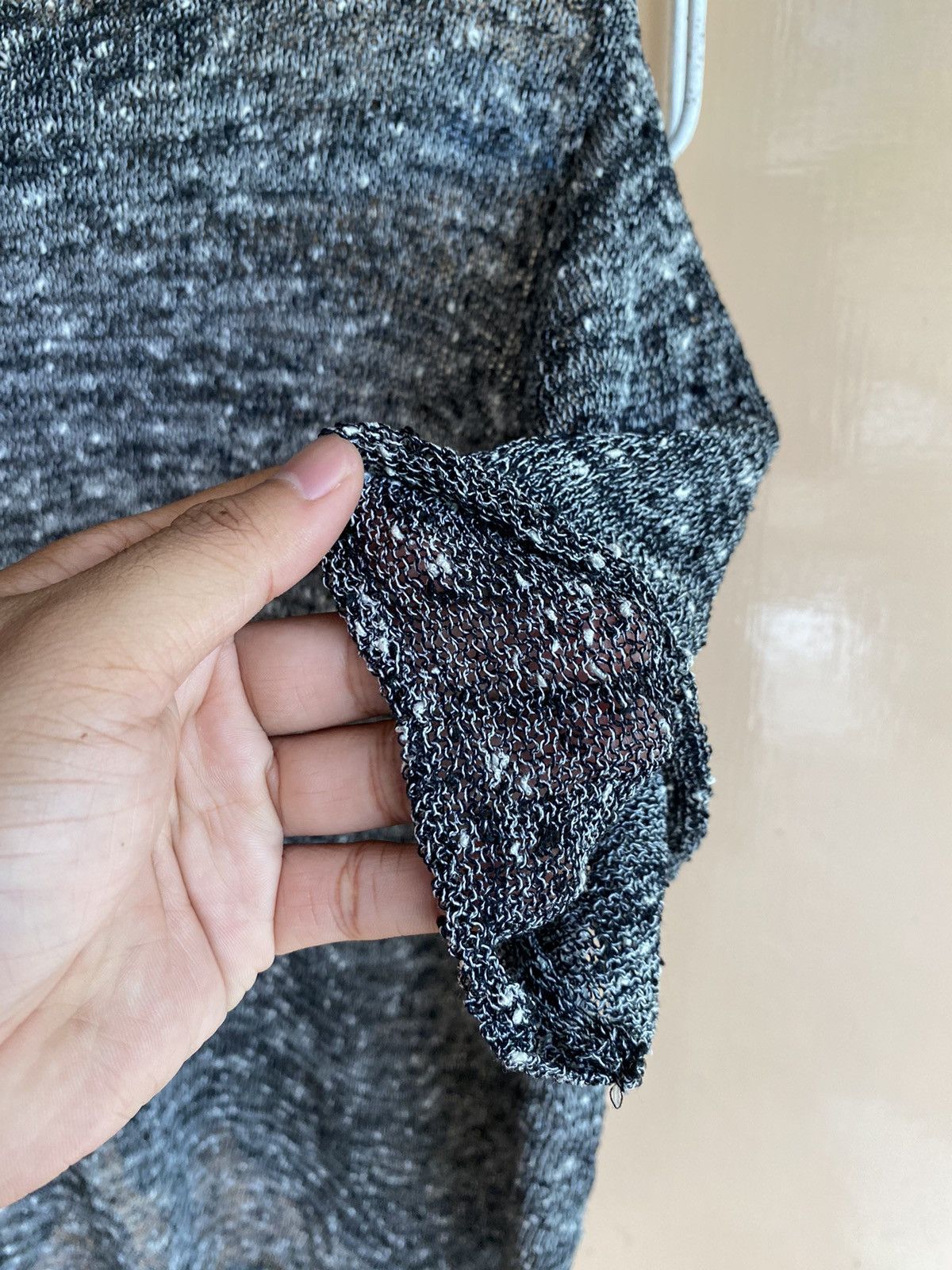 Issey Miyake × Japanese Brand 🖤BLACKDAY🖤Maybe Fishnet Knitted Avantgarde Isseymiyake Size US L / EU 52-54 / 3 - 6 Thumbnail