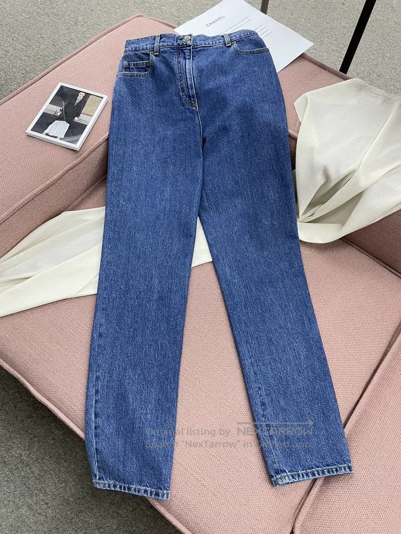 Chanel Chanel 22K blue diamond buckle jeans Size 26" / US 2 / IT 38 - 1 Thumbnail