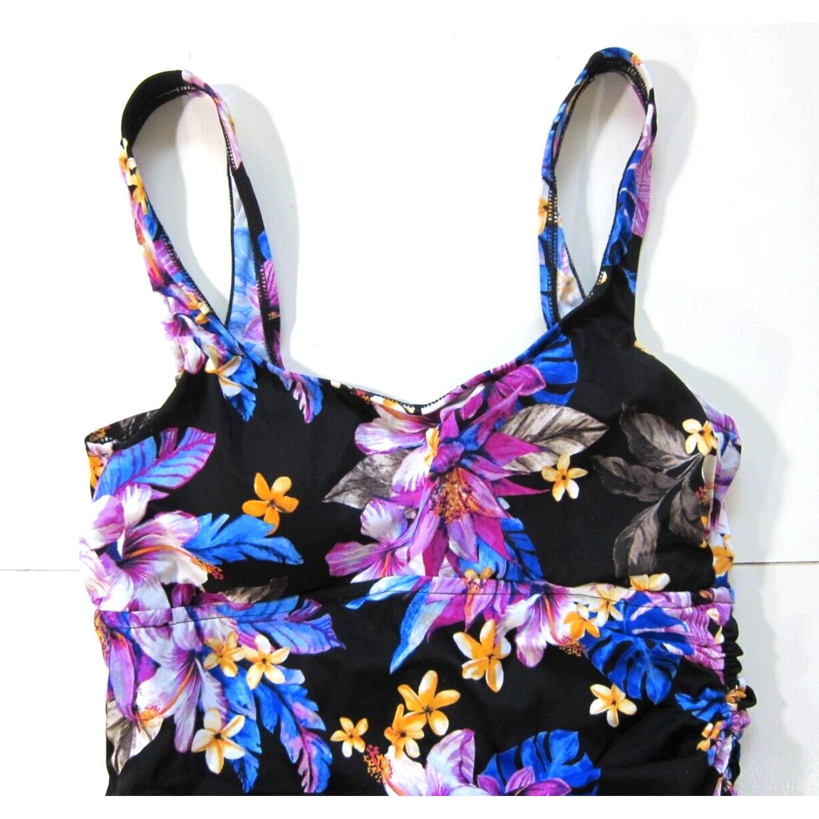Vintage VINTAGE Rose Marie Reid Black Oceanic Floral One Piece Swim Dress Medium Size M / US 6-8 / IT 42-44 - 3 Thumbnail