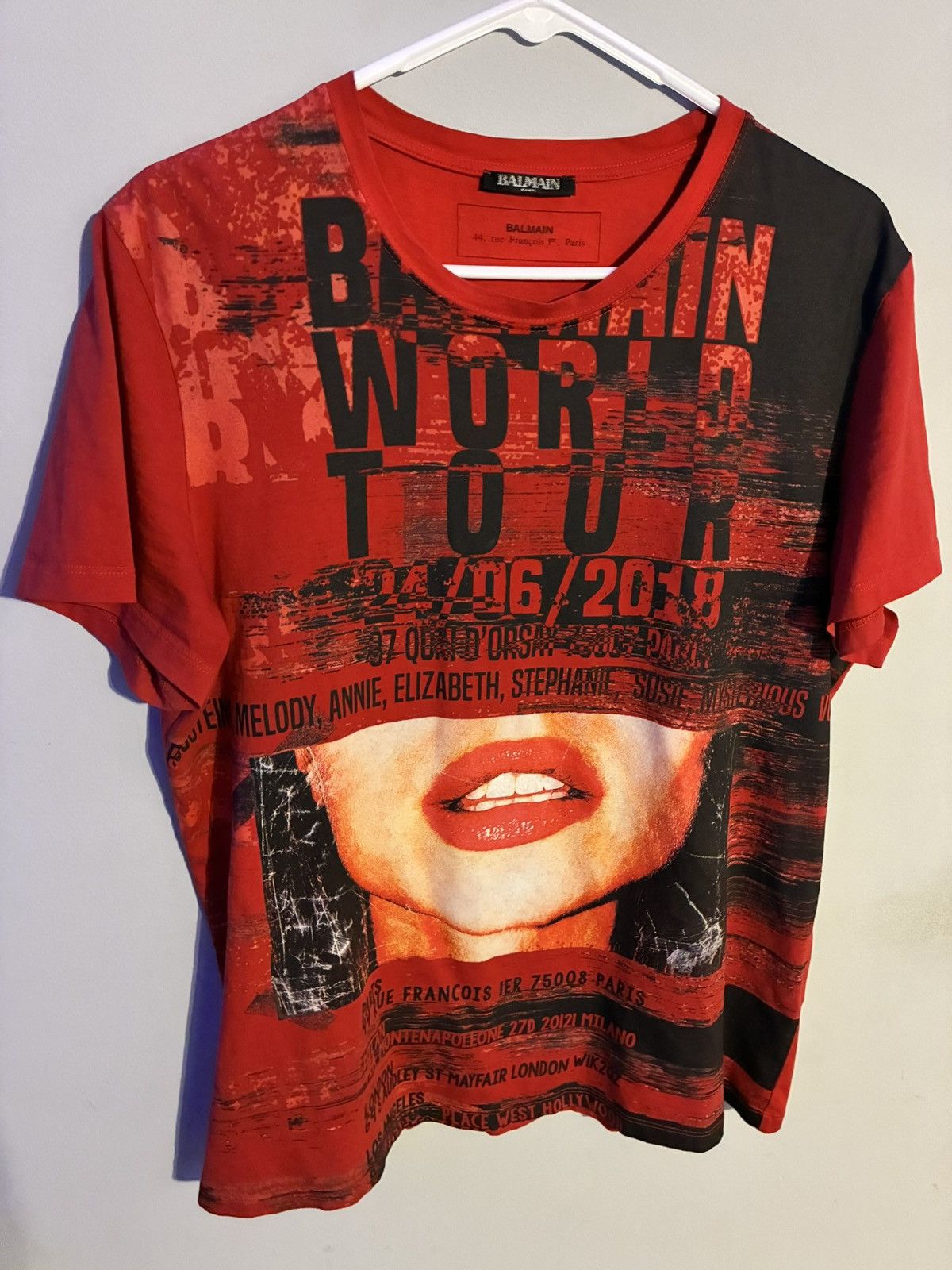 Balmain Balmain world tour shirt Size US XL / EU 56 / 4 - 2 Thumbnail