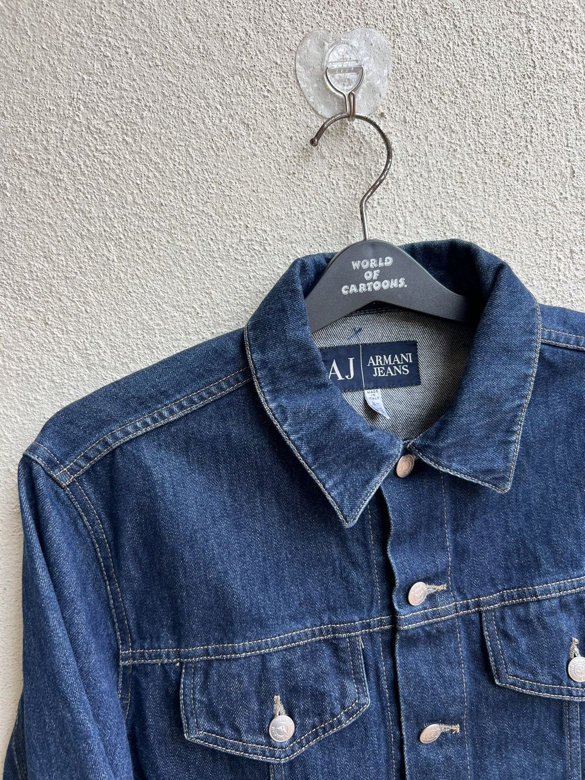 Armani AJ Armani Jeans Indigo 002 Series Denim Trucker Jacket Size US M / EU 48-50 / 2 - 7 Thumbnail