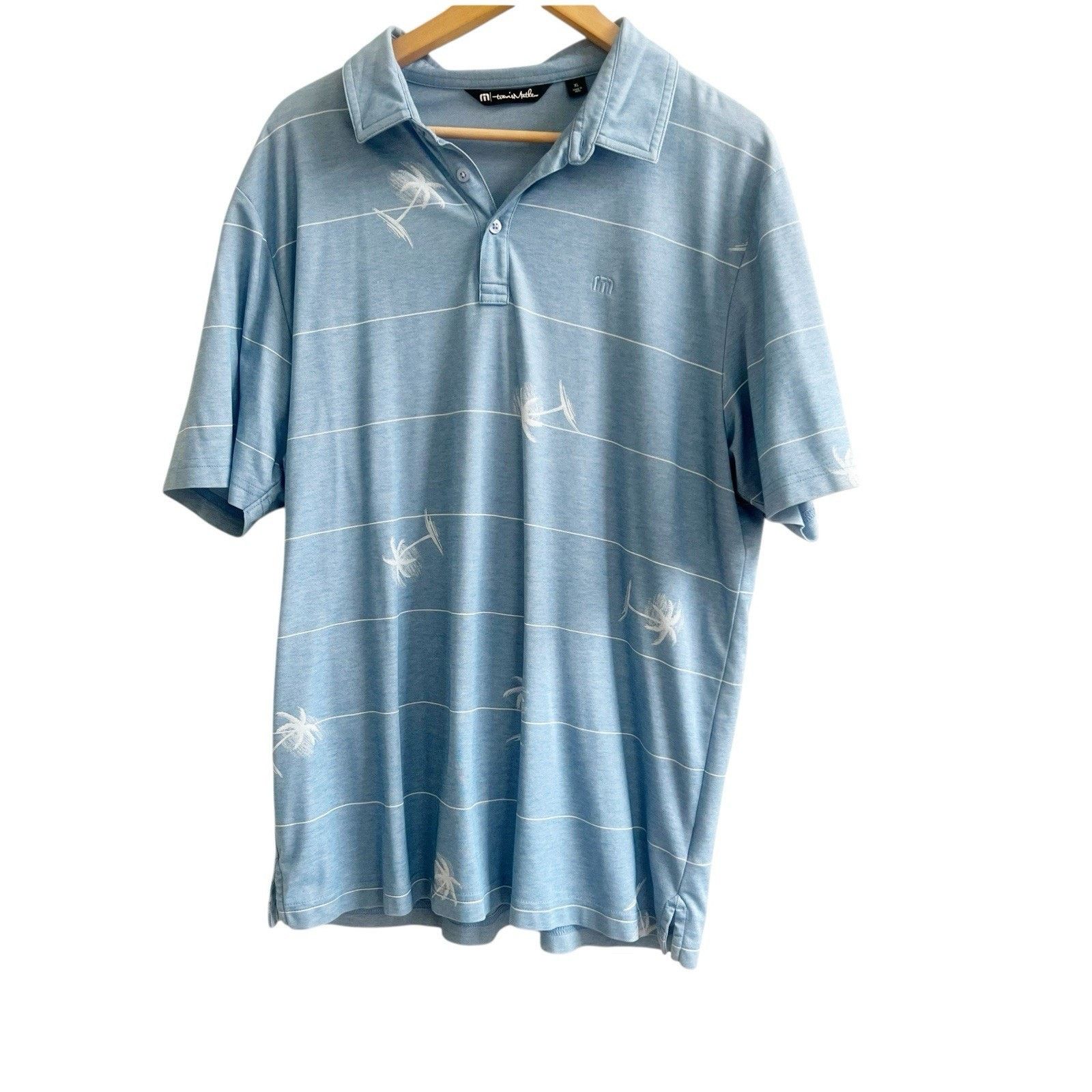 TravisMathew Travis Mathew Baumen Around Polo Palm Tree Blue Size XL Size US XL / EU 56 / 4 - 9 Thumbnail