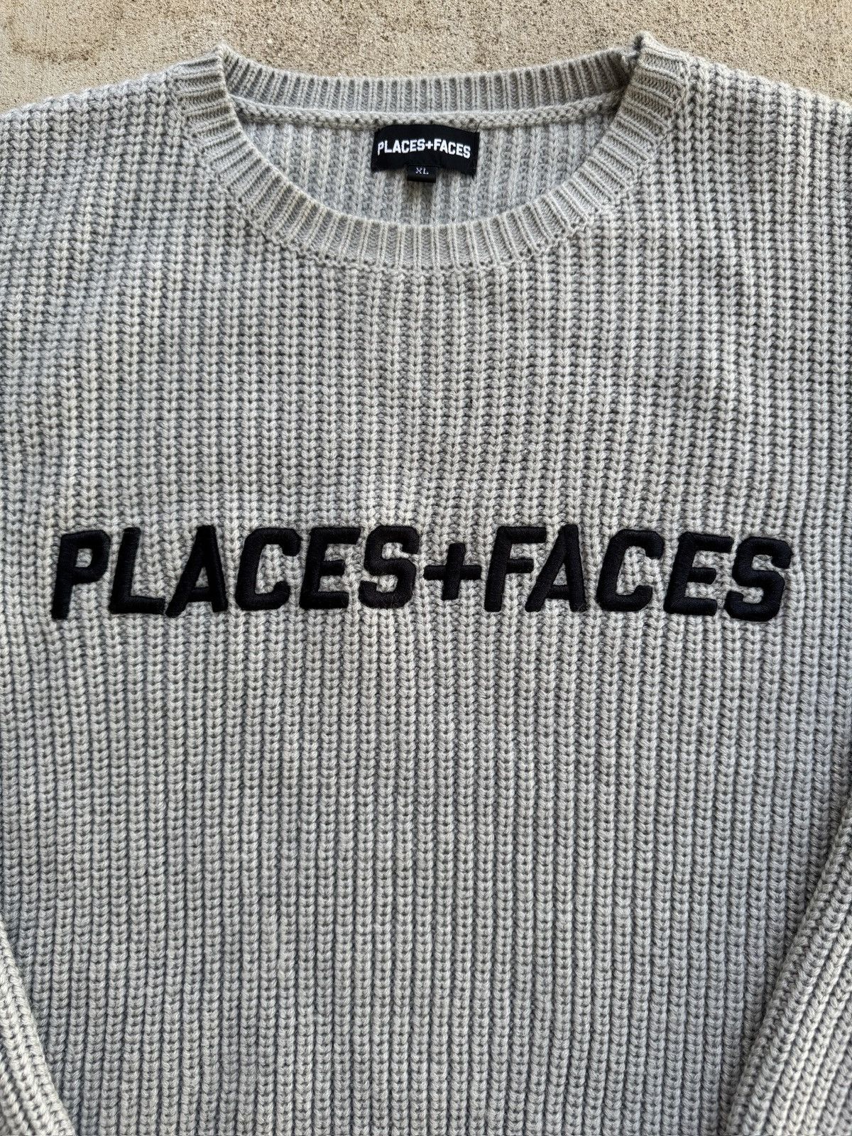 Places + Faces PLACES PLUS FACES CABLE KNIT JUMPER GREY Size US XL / EU 56 / 4 - 2 Thumbnail