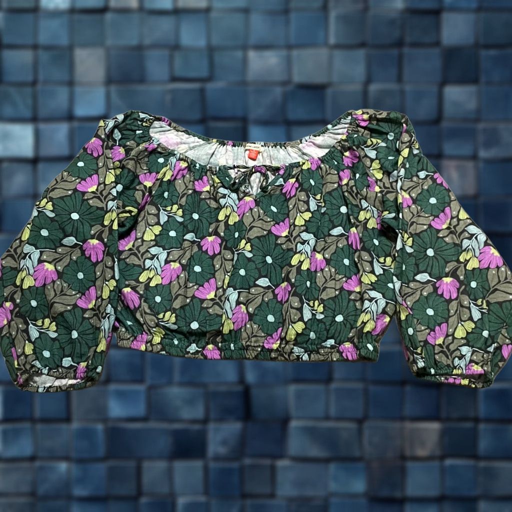 Marine Layer Marine Layer Blouse 3/4 Sleeve Multicolor Floral Tiana Crop Top Womens Large XS-XL? Size L / US 10 / IT 46 - 1 Thumbnail