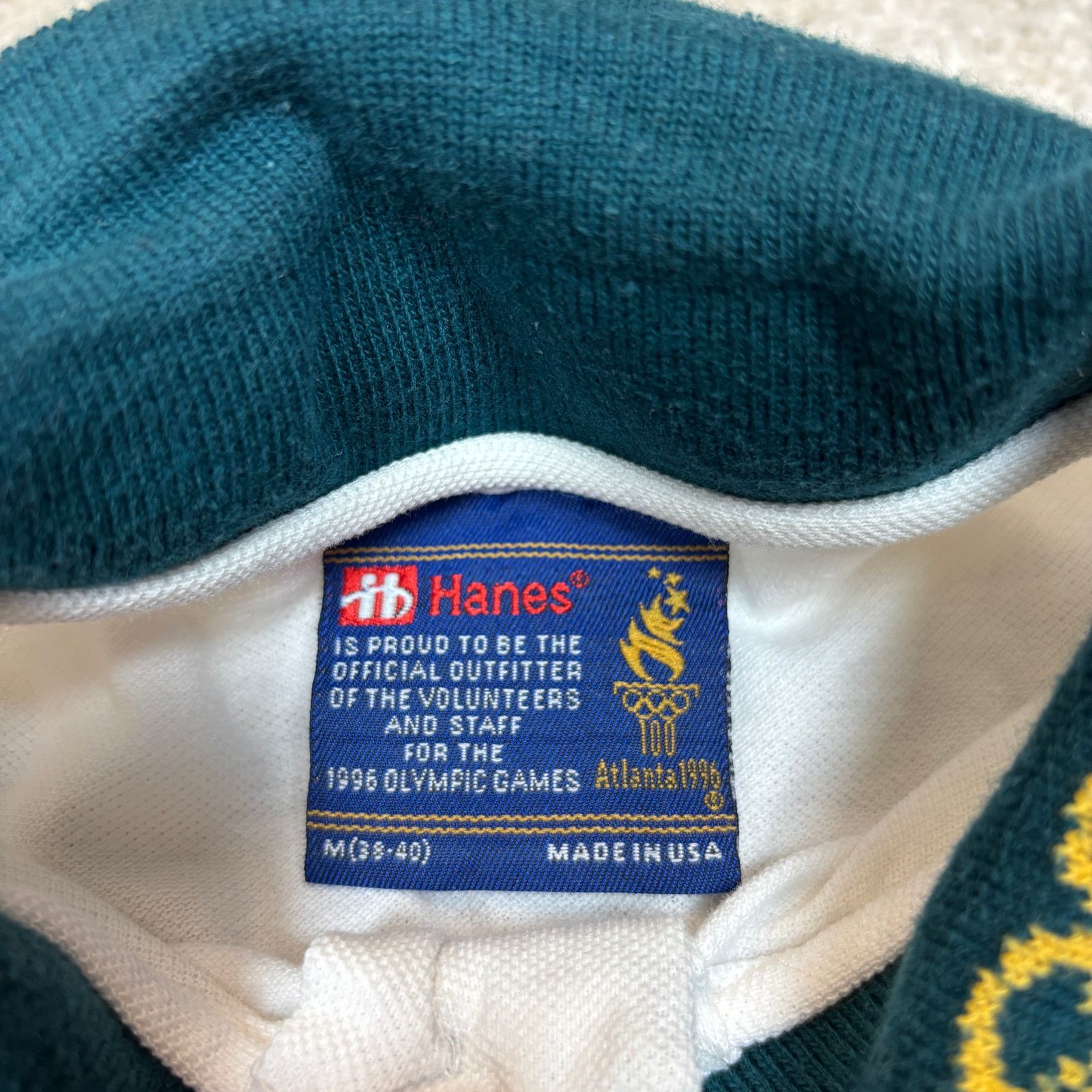Hanes Vintage 1996 Atlanta Olympics Polo Shirt Hanes Medium AOP Size US M / EU 48-50 / 2 - 5 Thumbnail