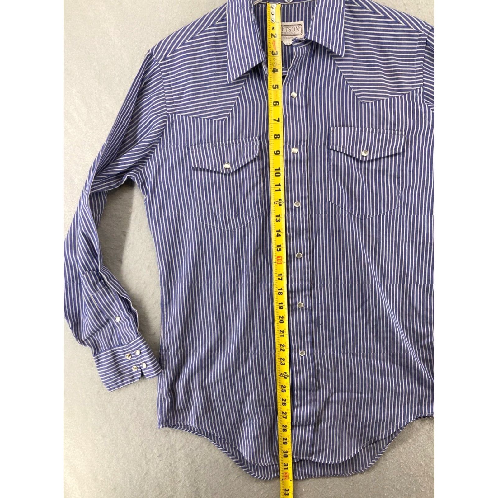 Stetson VINTAGE Stetson Shirt Mens Medium Blue Stripe Cowboy Button Down Long Sleeve USA Made Mens Size US M / EU 48-50 / 2 - 3 Thumbnail