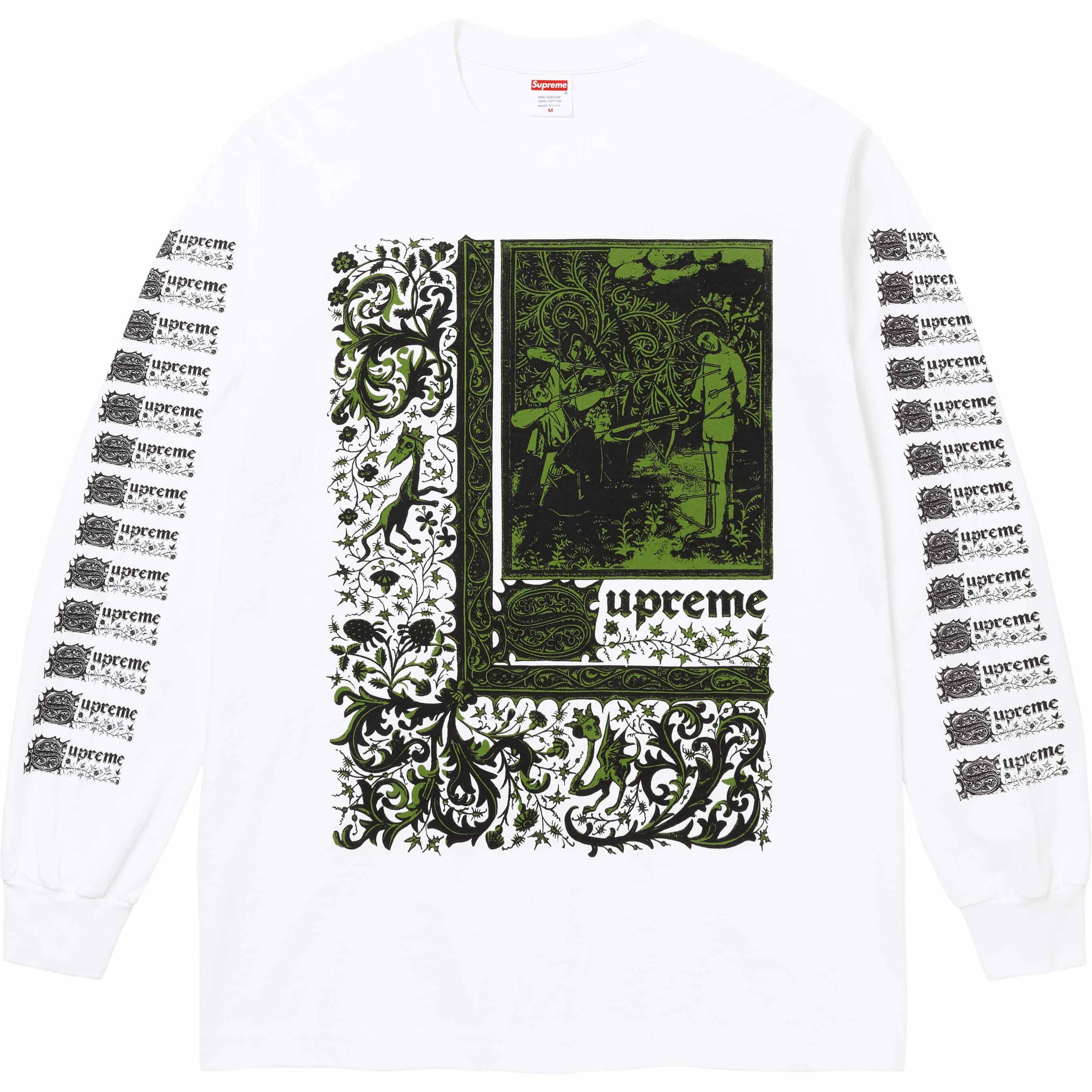 image of Supreme Saint Sebastian L/s Tee in White, Men's (Size XL)