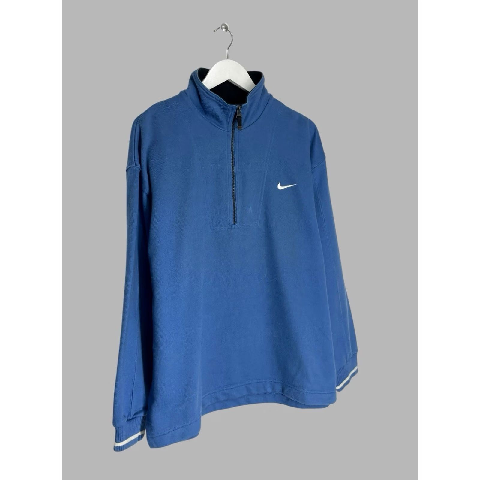 Nike Vintage Nike EHC Kloten 1/4 Zip Sweatshirt Blue Mens Pullover Size US L / EU 52-54 / 3 - 3 Thumbnail
