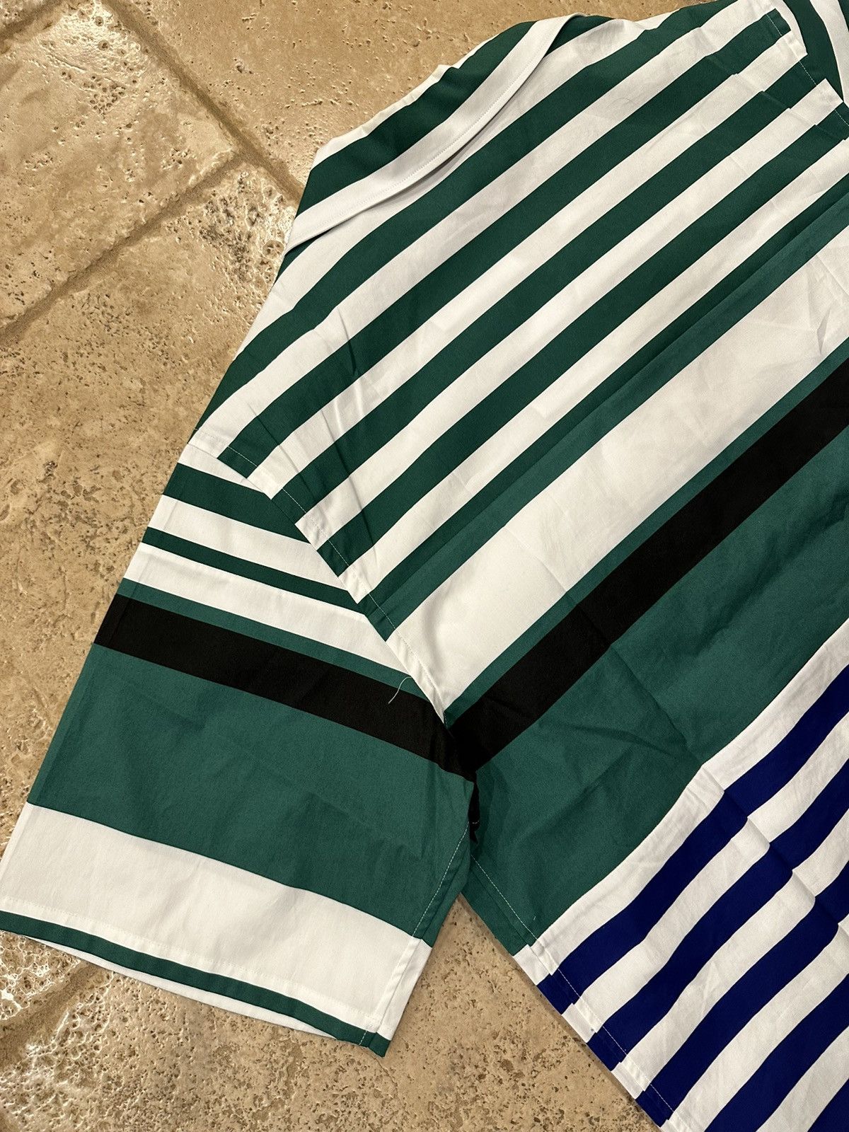 Prada Prada x Raf Simmons SS22 Camp Collar Striped Bowling Shirt Size US L / EU 52-54 / 3 - 10 Thumbnail