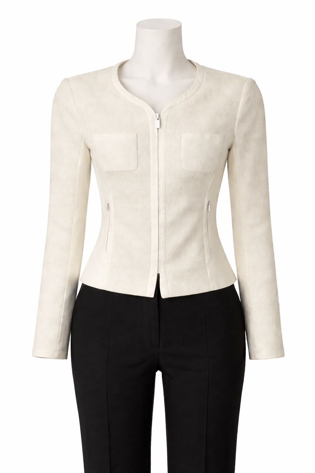 Comme des Garcons Comptoir des Cotonniers Ivory Part Weave Zip Up Jacket Size XXS / US 00 / IT 34 - 3 Thumbnail