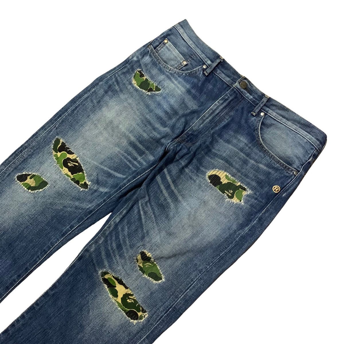 Bape Bape Damage Denim Pants Size US 36 / EU 52 - 2 Thumbnail