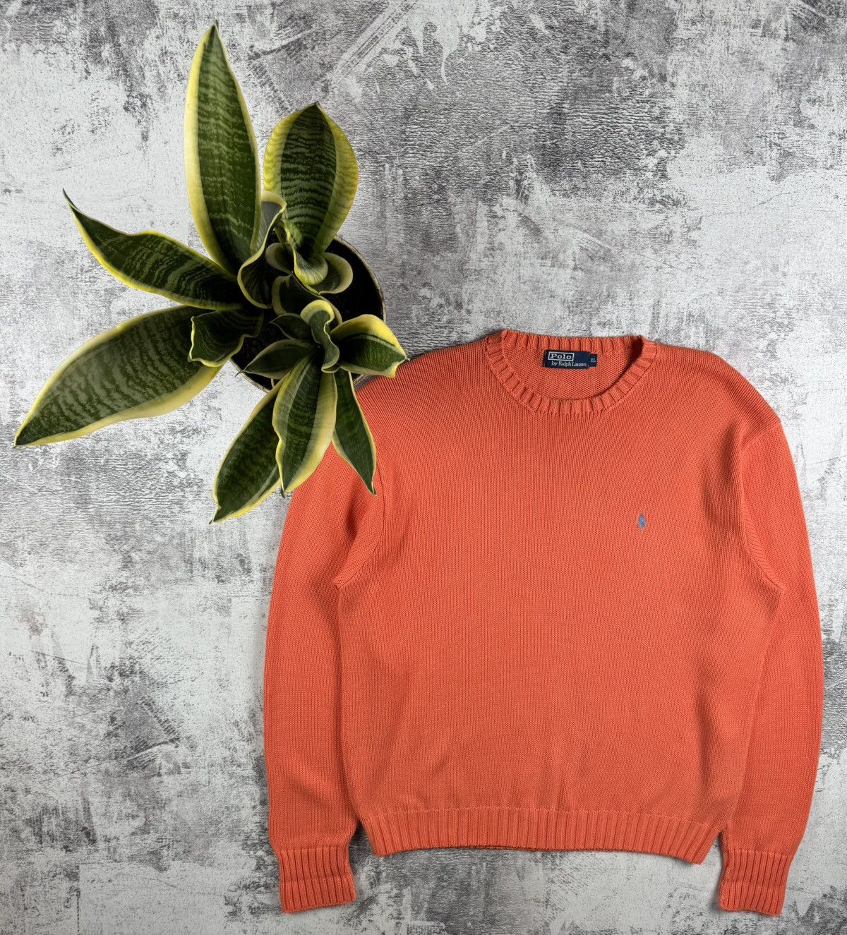 Polo Ralph Lauren Ralph Lauren Cotton Knited Peach Sweatshirt Sweater Pullover Size US XL / EU 56 / 4 - 1 Thumbnail