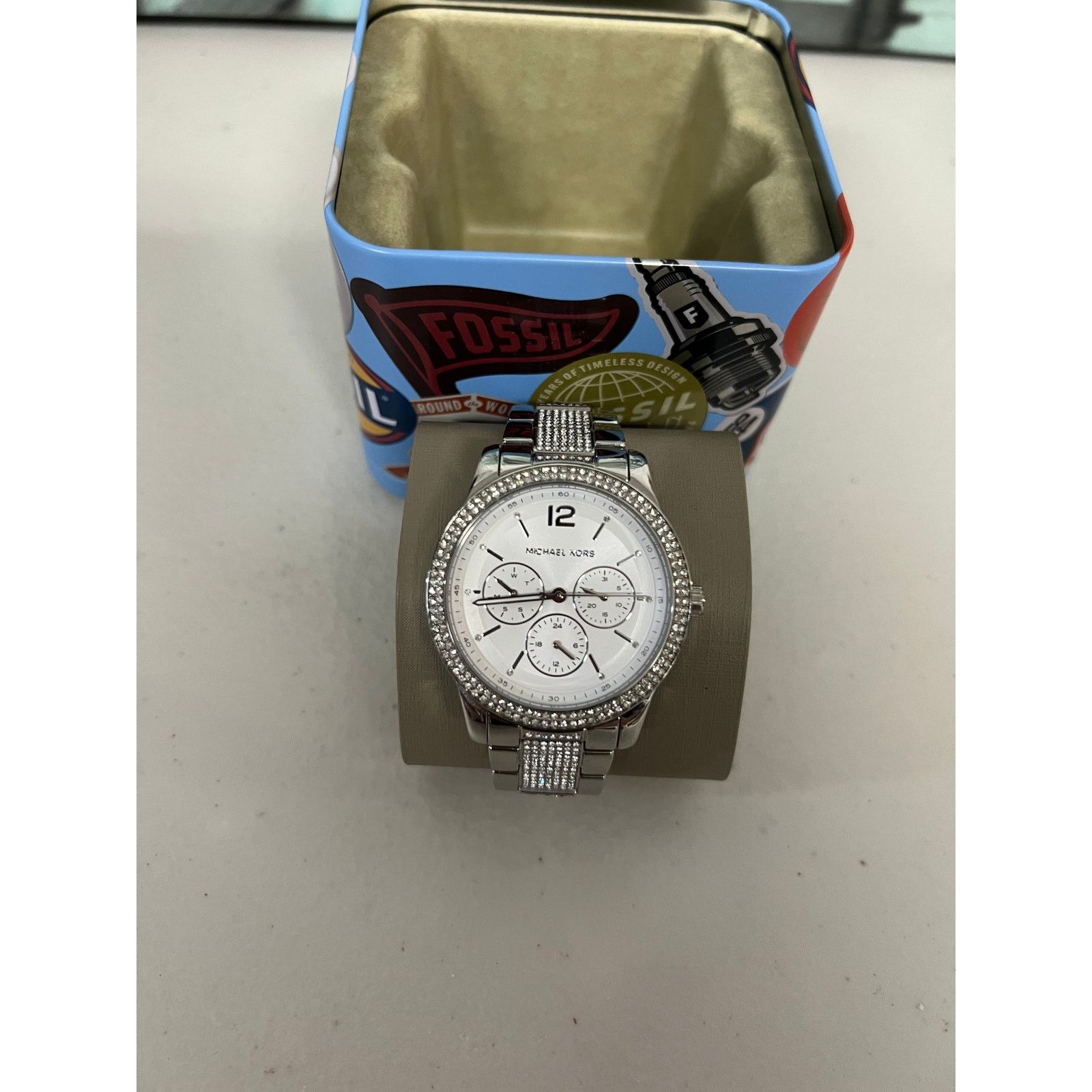 Michael Kors Michael Kors MK7294 Oversized Tibby Pavé Silver-Tone Watch Size ONE SIZE - 3 Thumbnail