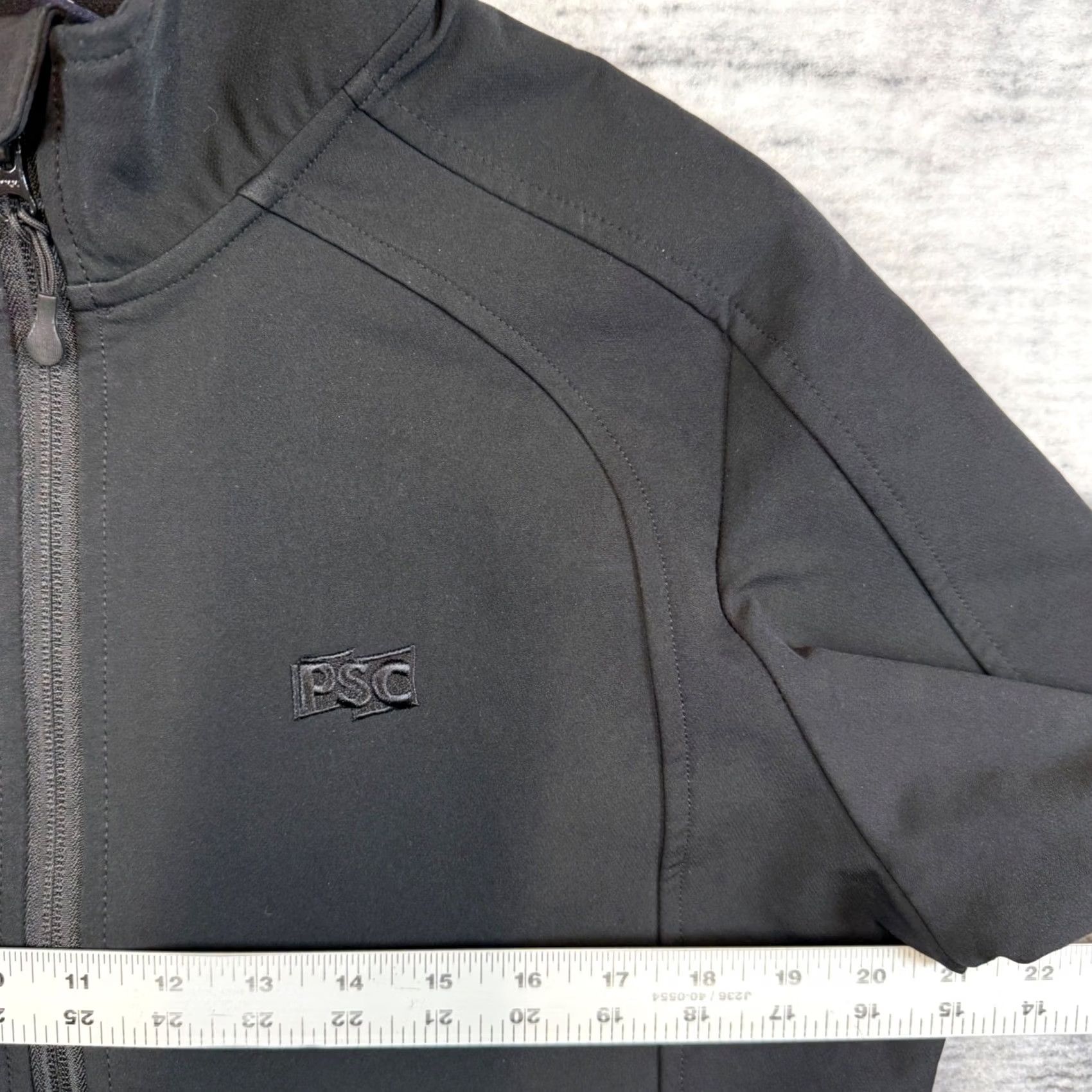 Logo 7 Devon & Jones Jacket Mens L Black Softshell Full Zip Mock Neck Size PSC Logo Size US L / EU 52-54 / 3 - 6 Thumbnail