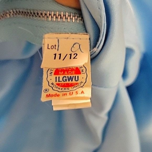 Vintage Vintage 80s Retro Pin Up Girl Blue Satin Puffed Sleeves Maxi Size S / US 4 / IT 40 - 8 Thumbnail