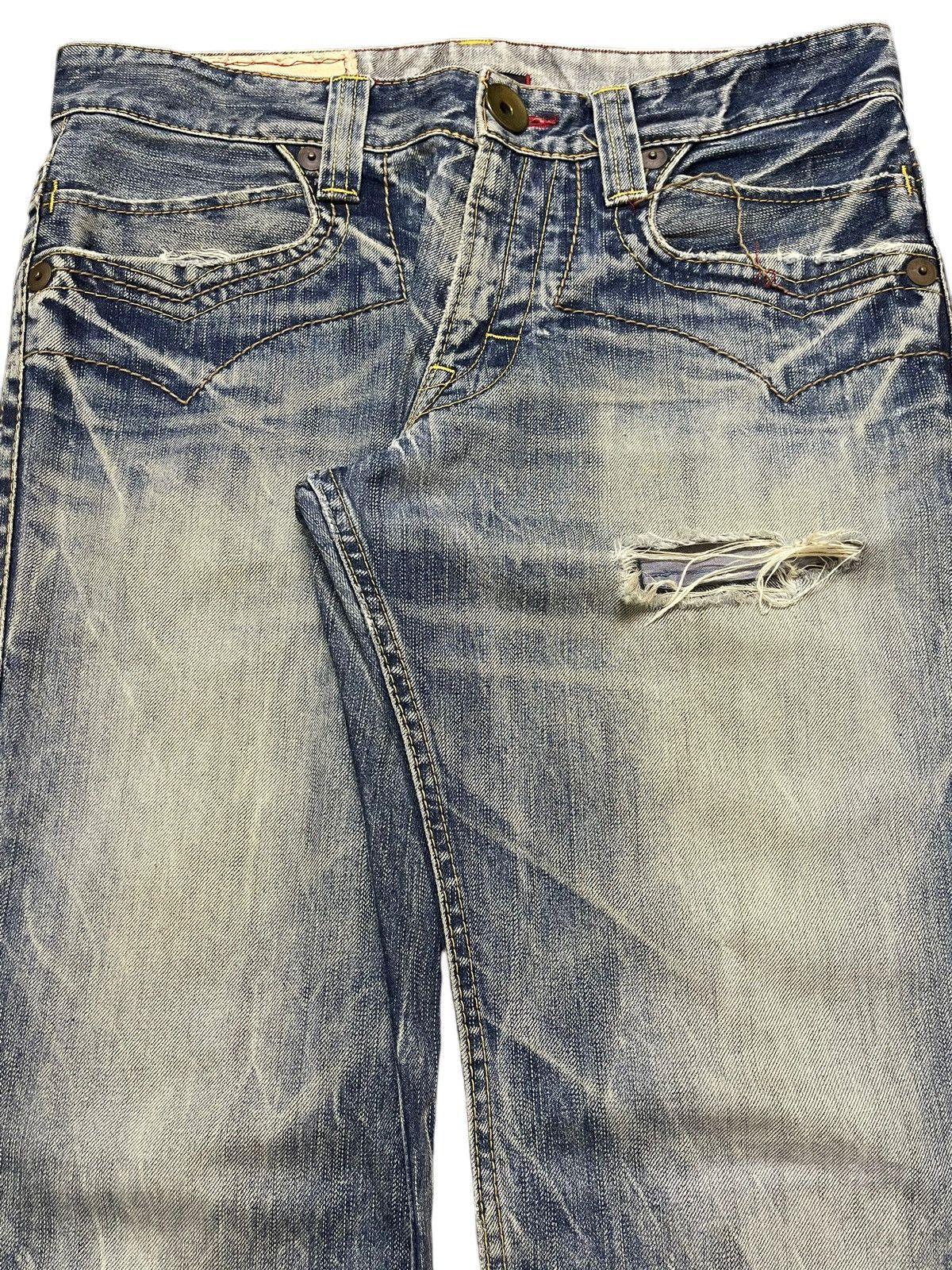 If Six Was Nine Vintage Japanese Brand Faded Thunder Wash Style Loose Jeans Size US 32 / EU 48 - 4 Thumbnail